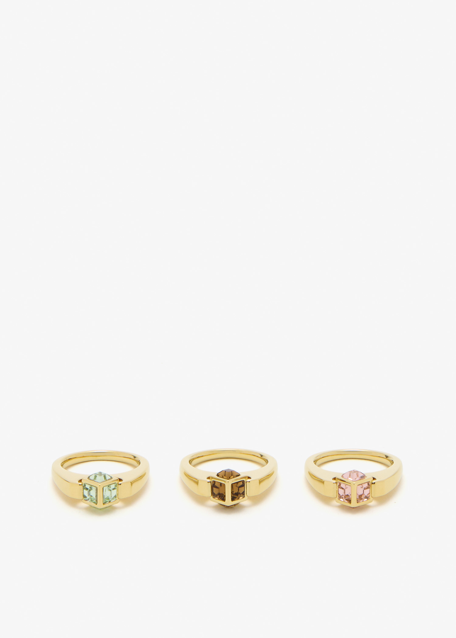 

JC Cube triple ring set, Gold