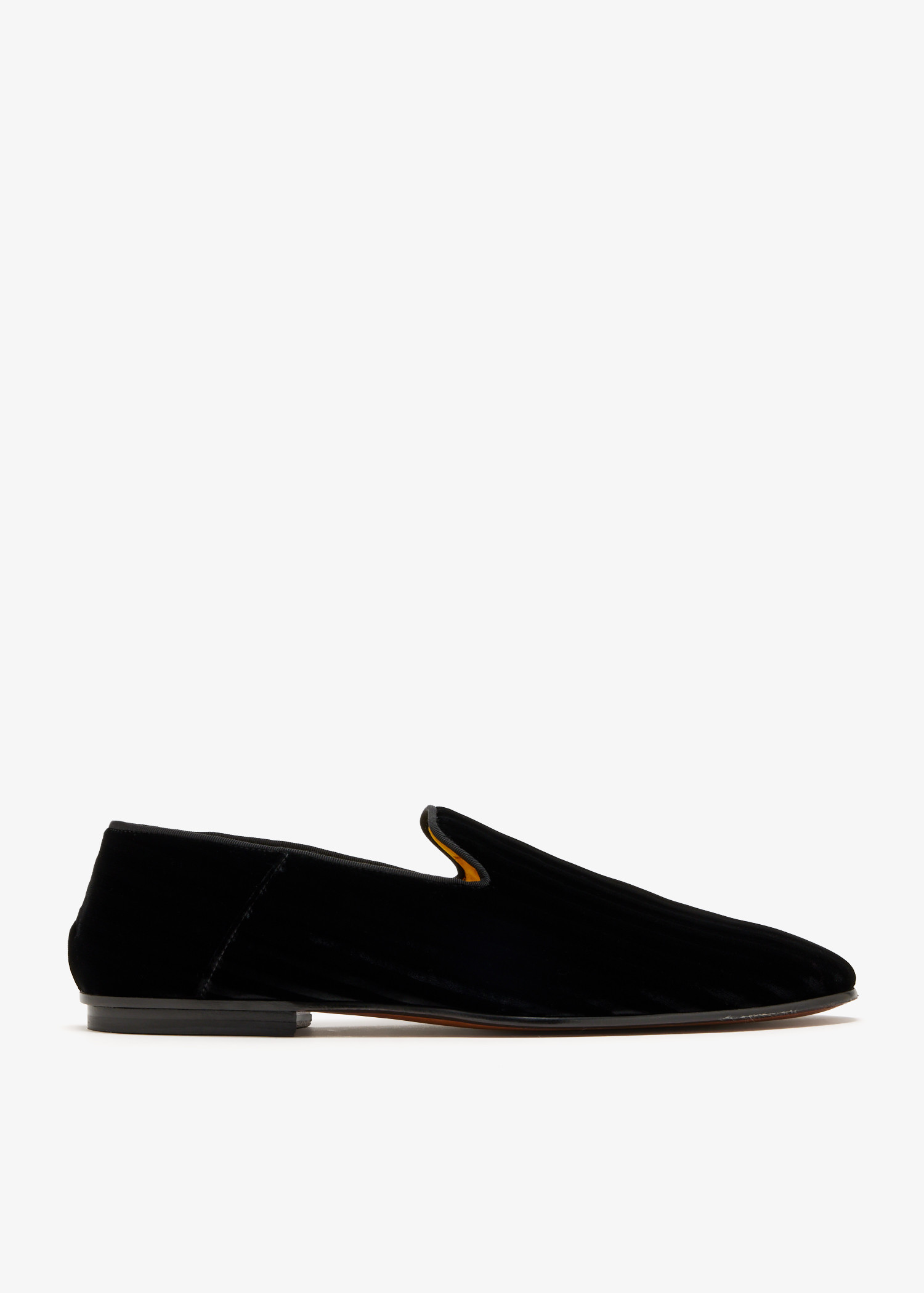 

Striped velvet slippers, Black