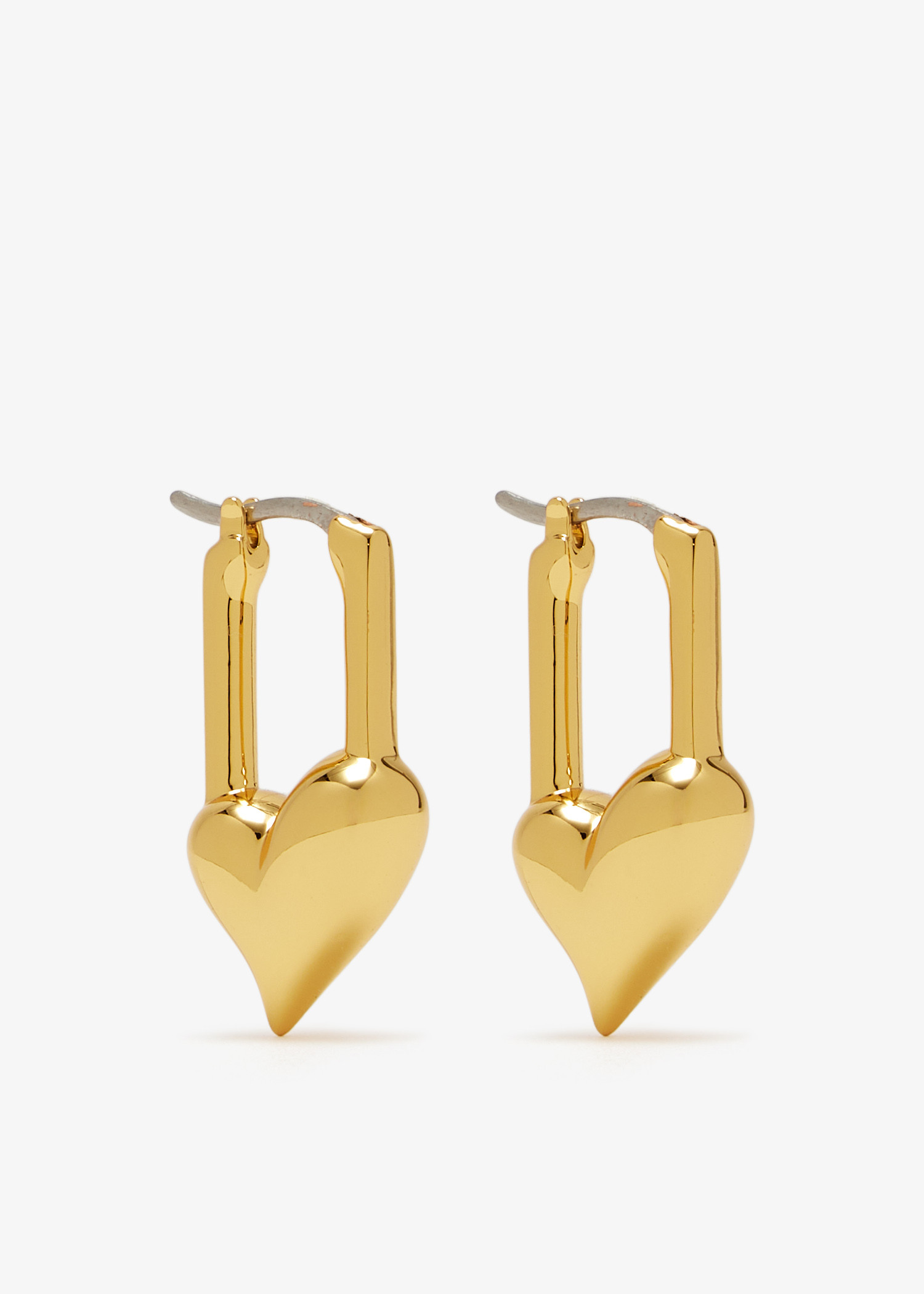 

Padlock Heart huggie earrings, Gold