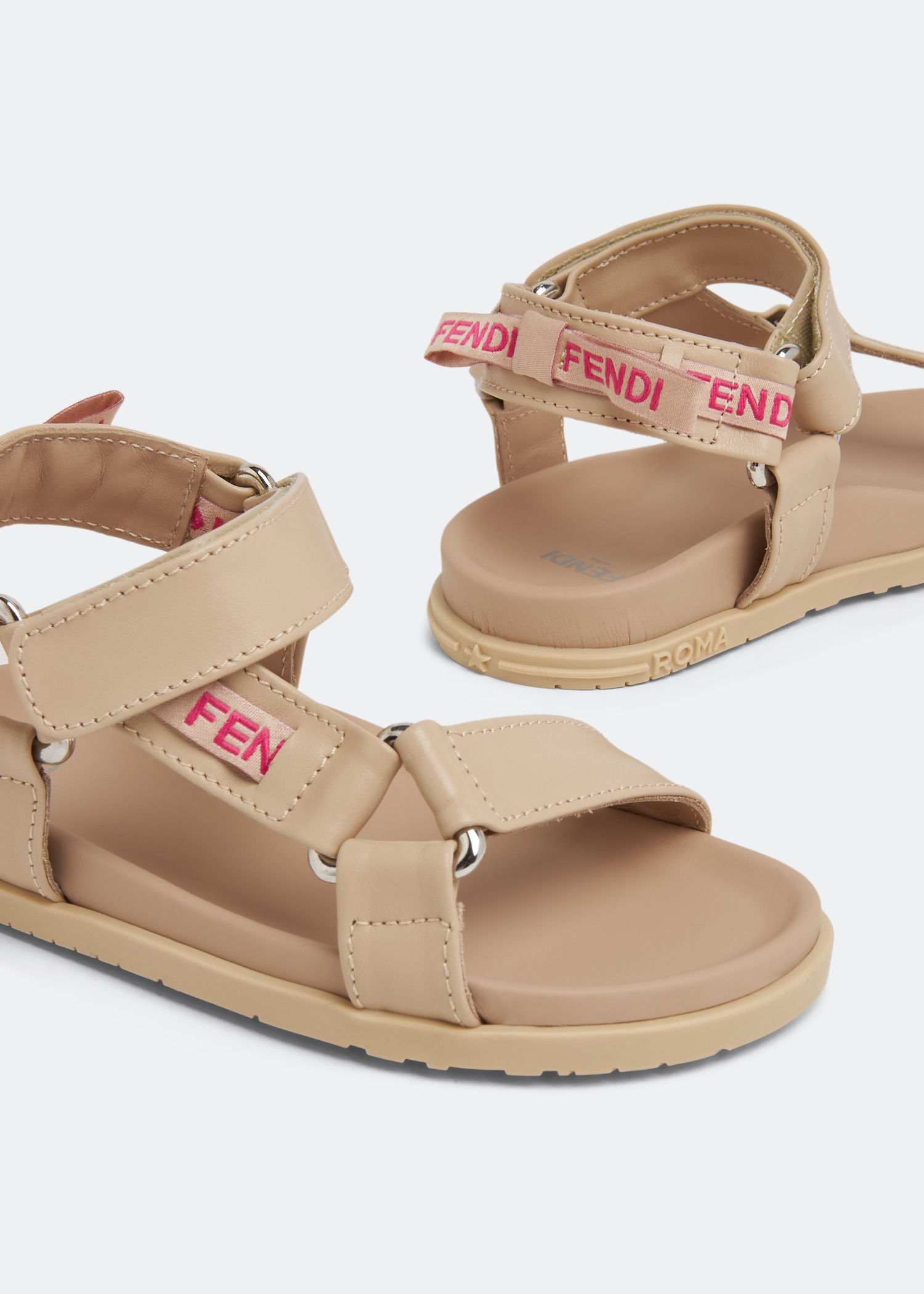 

Jacquard logo sandals, Beige