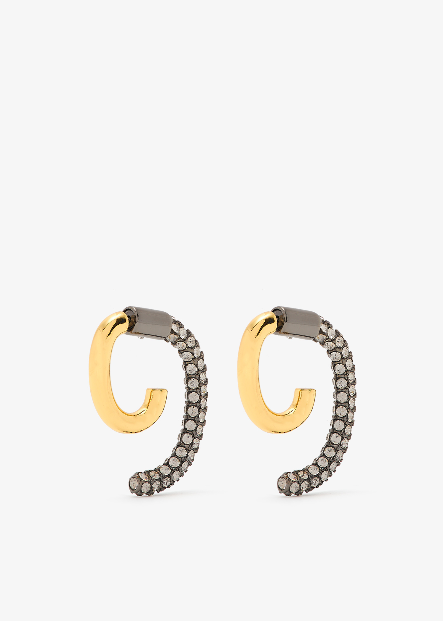 

Luna mini pavé earrings, Gold