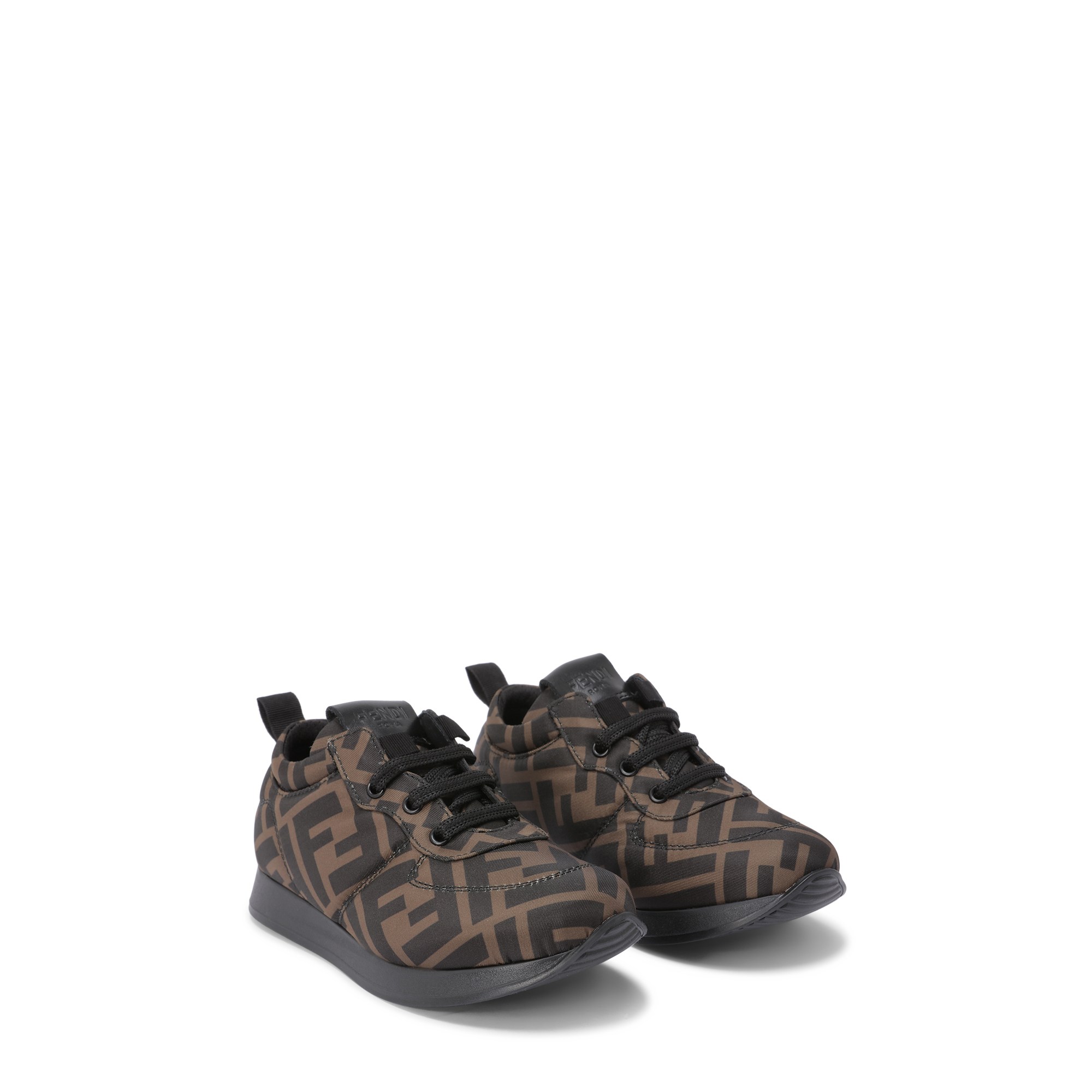 

Logo-print fabric sneakers, Brown