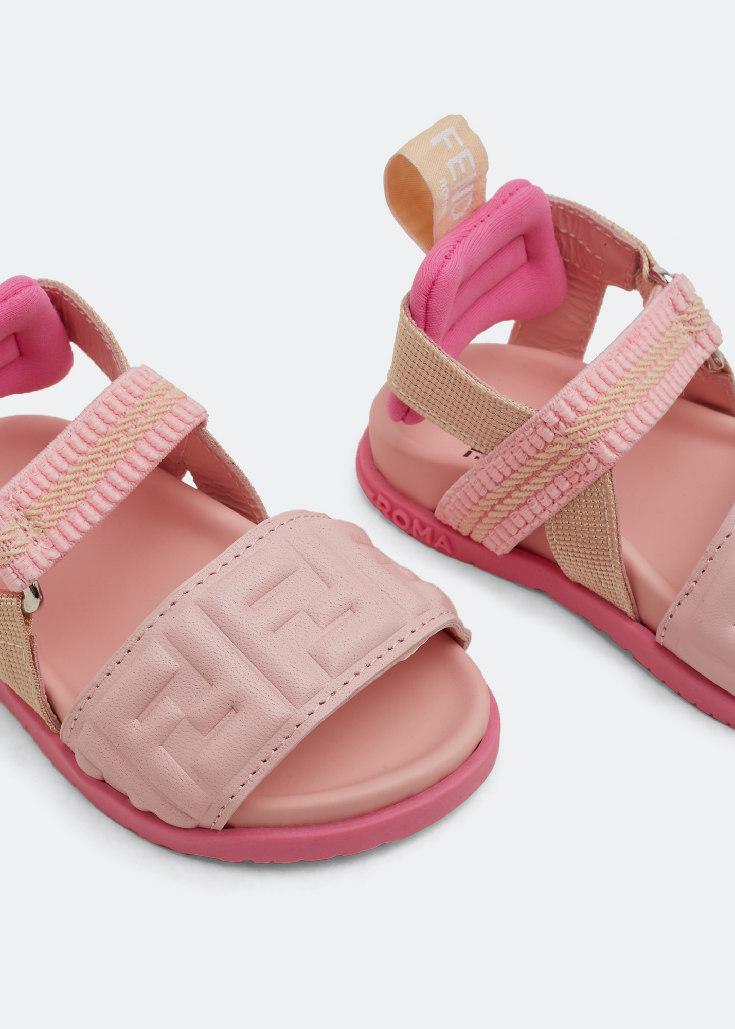 

Bicolour slingback sandals, Pink