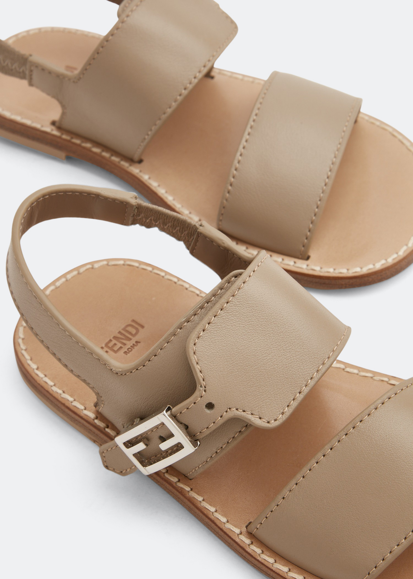 

Leather sandals, Beige