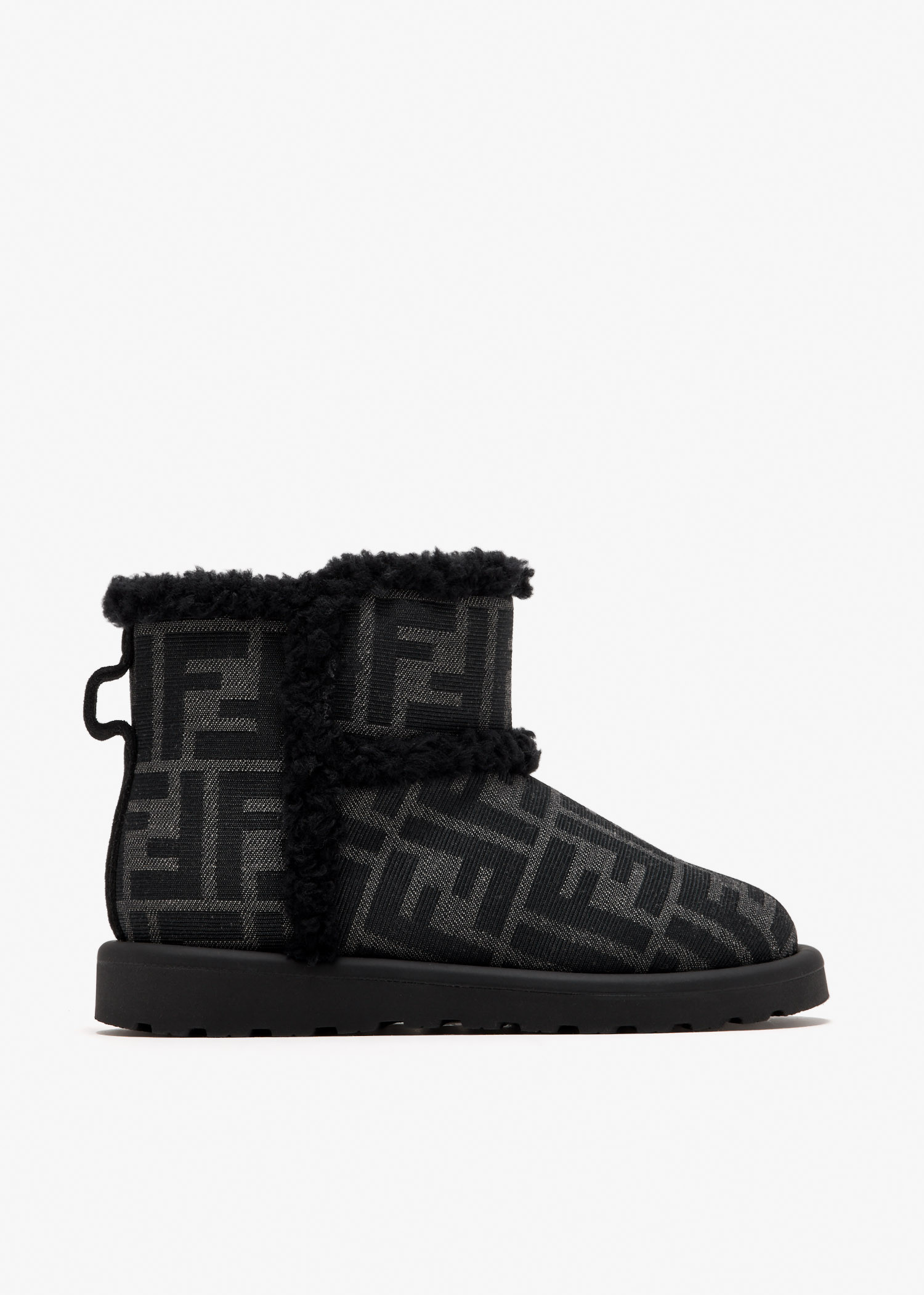 

FF jacquard boots, Black