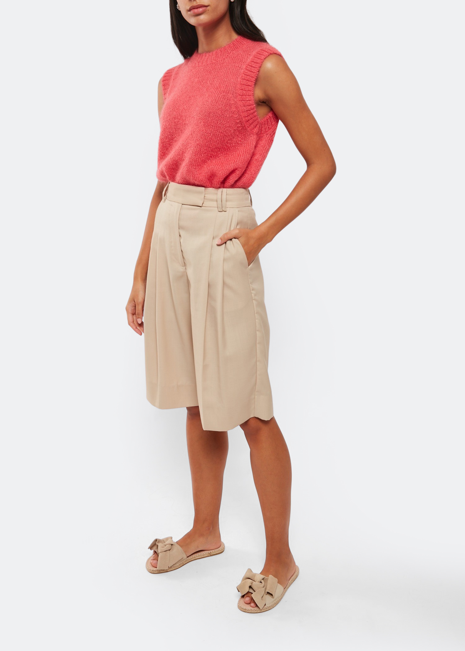

Hamptons Bow sandals, Beige