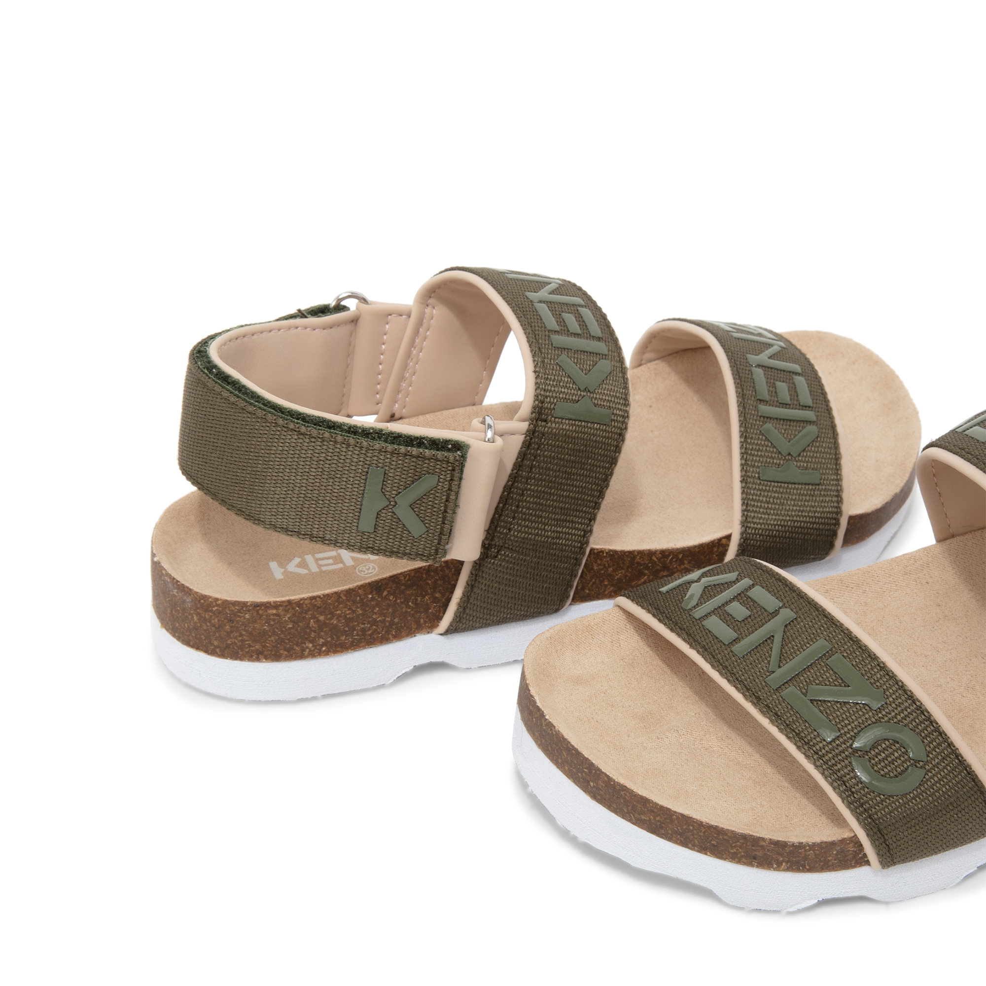 

Logo sandals, Green