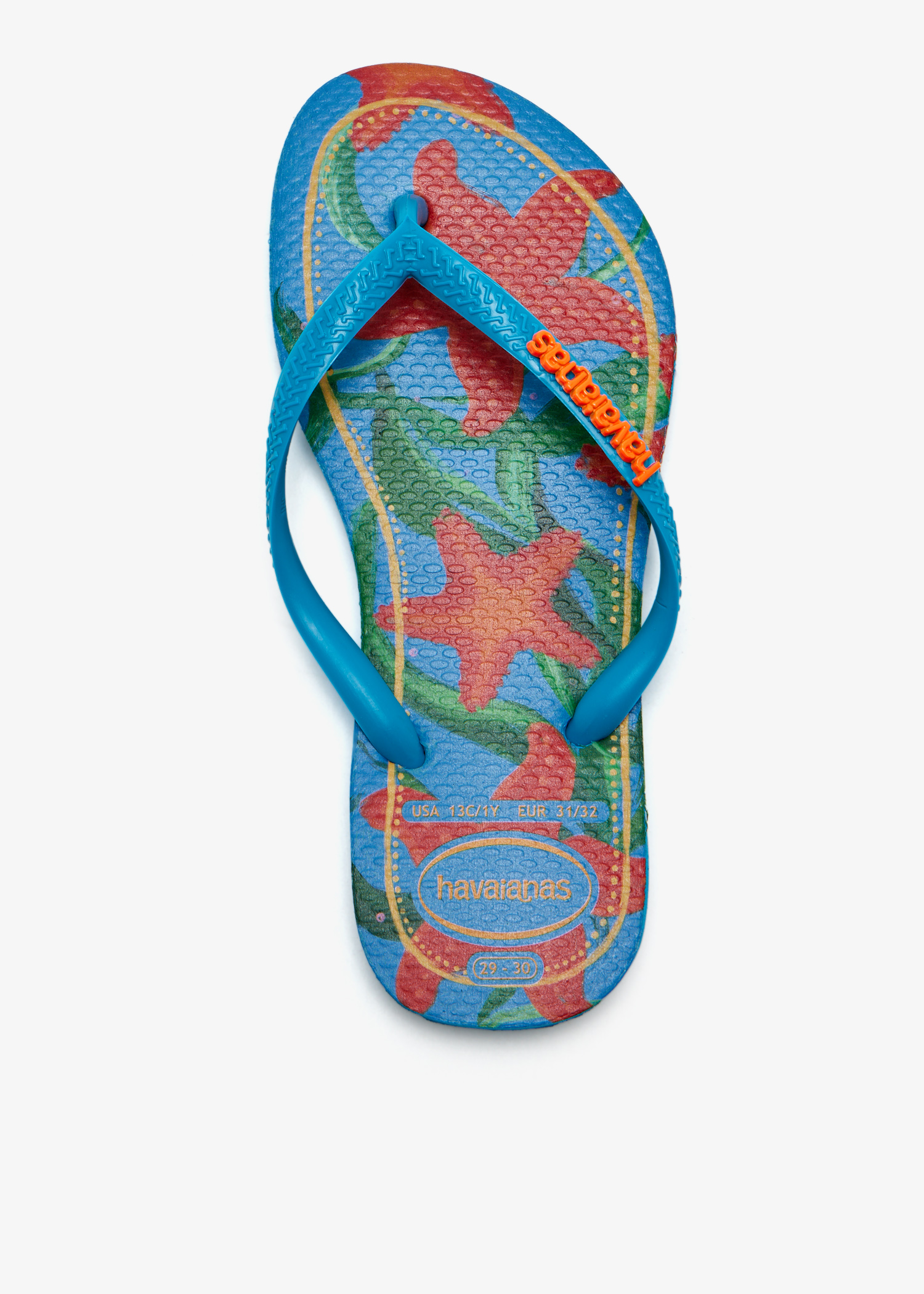 

Slim tropical flip flops, Blue