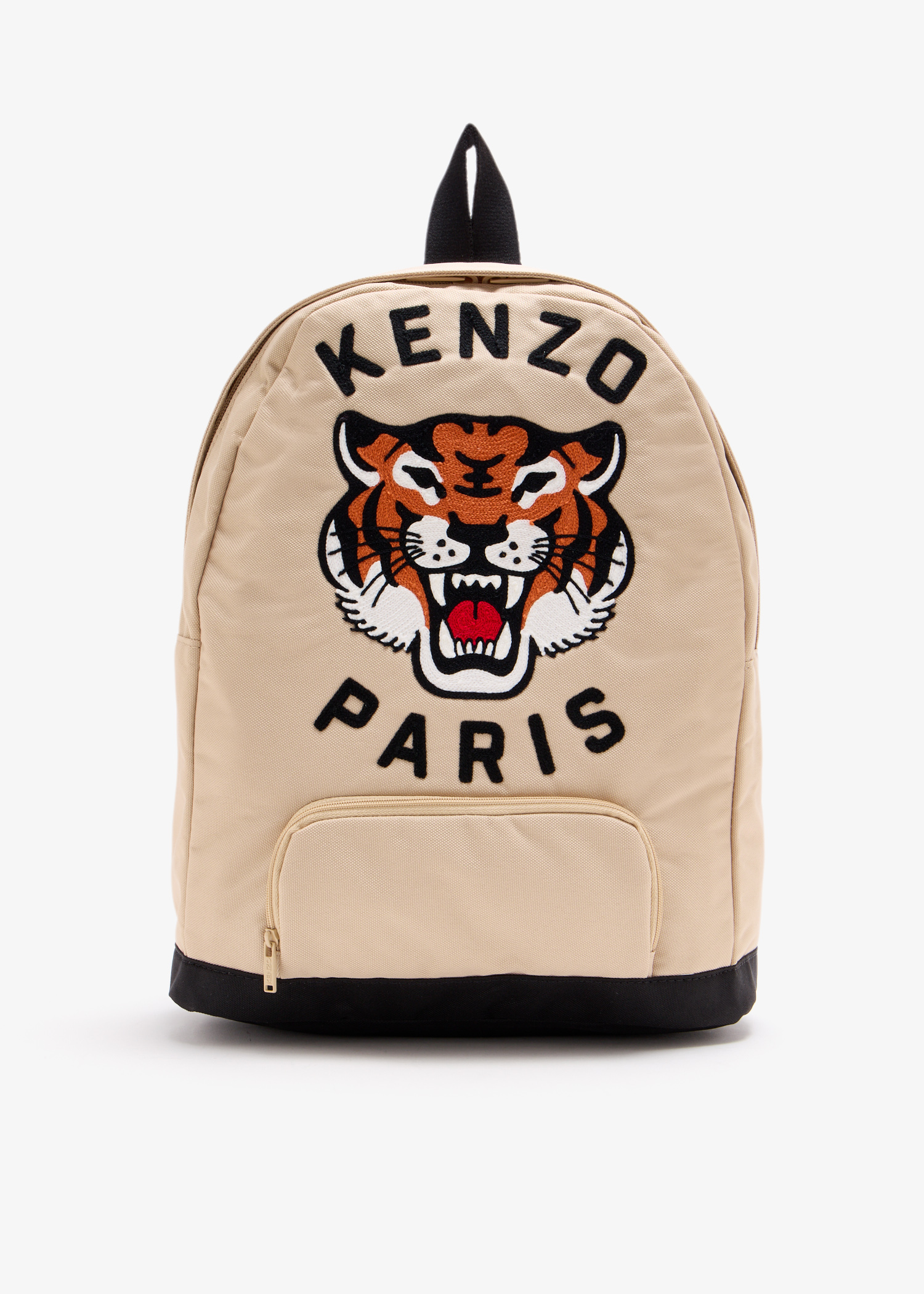 

Tiger logo patch backpack, Beige
