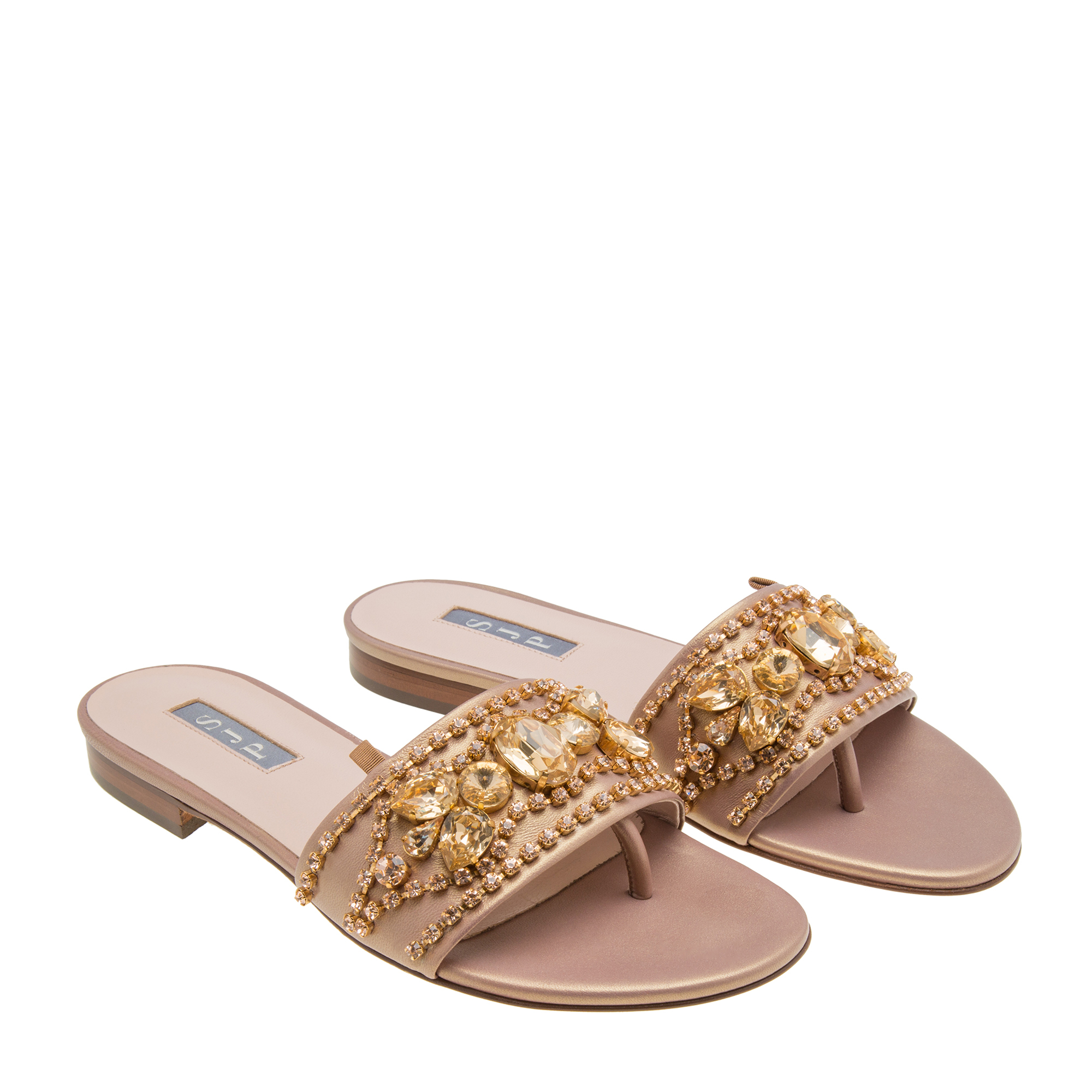 

Landing flat sandals, Brown