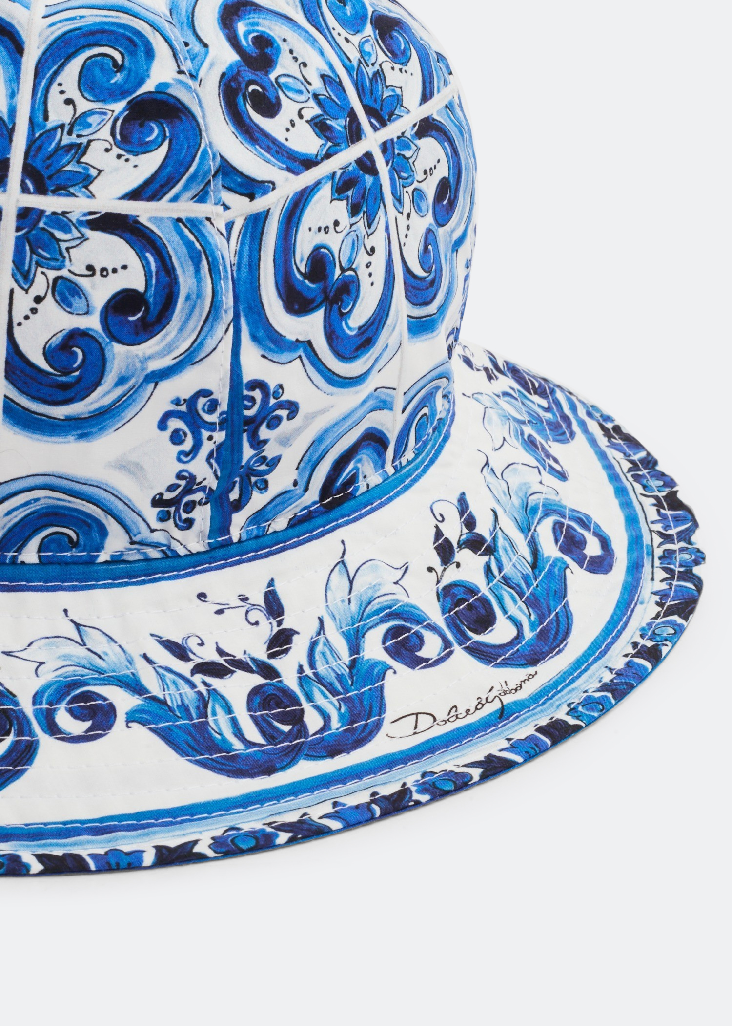 

Majolica-print hat, Blue