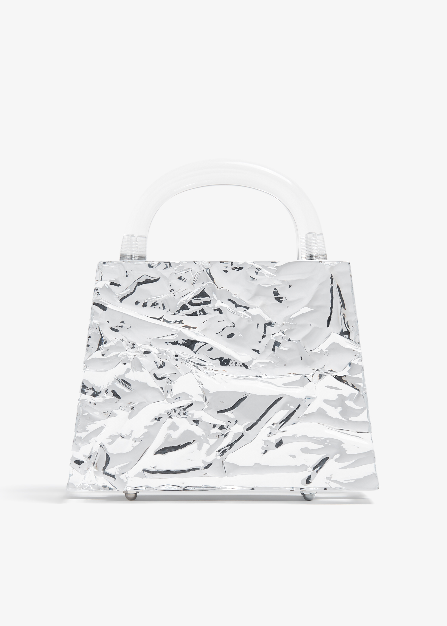 

Eva mirror crushed bag, Silver