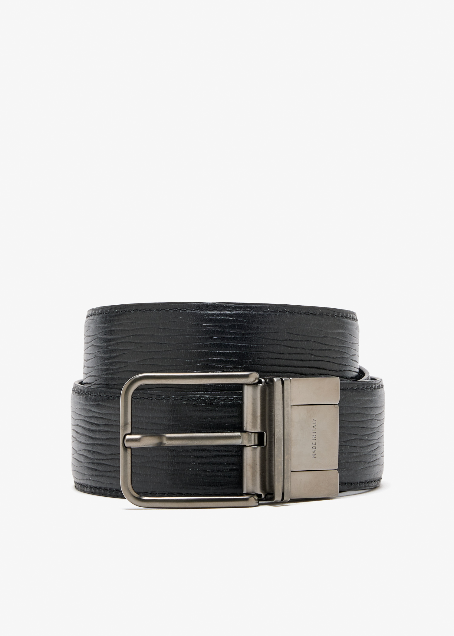 

Reversible leather belt, Black
