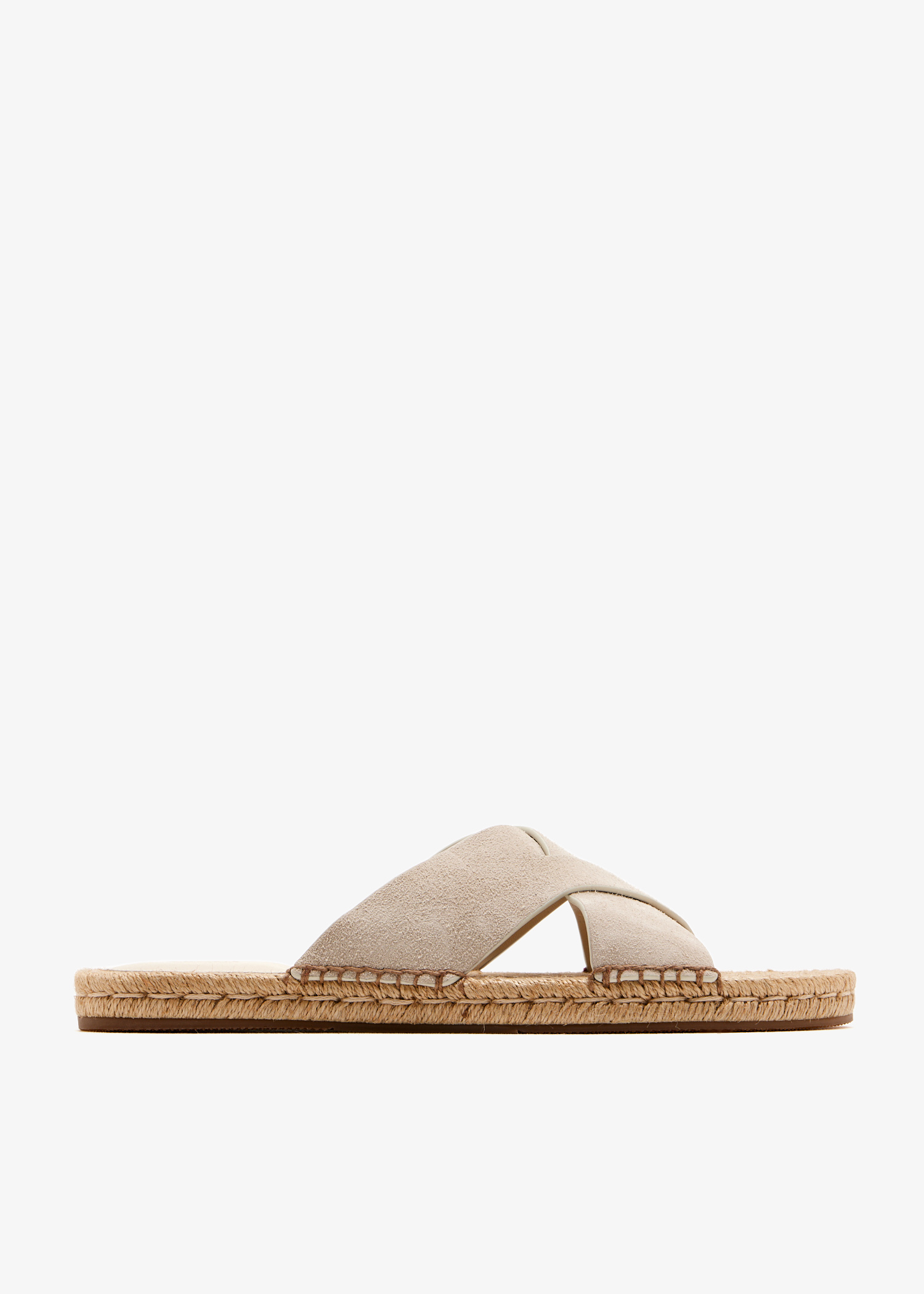 

Suede espadrille sandals, Cream