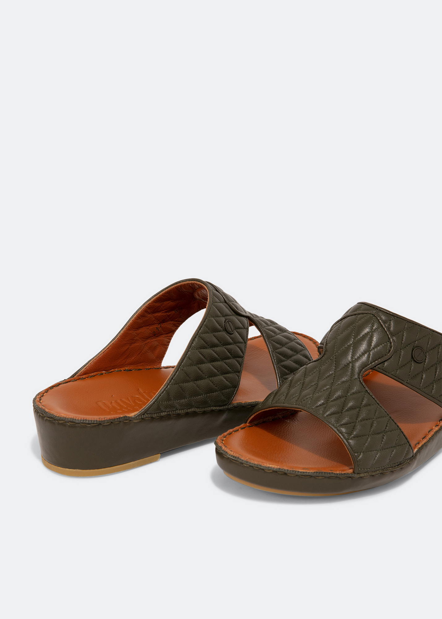 

Peninsula matelasse sandals, Green