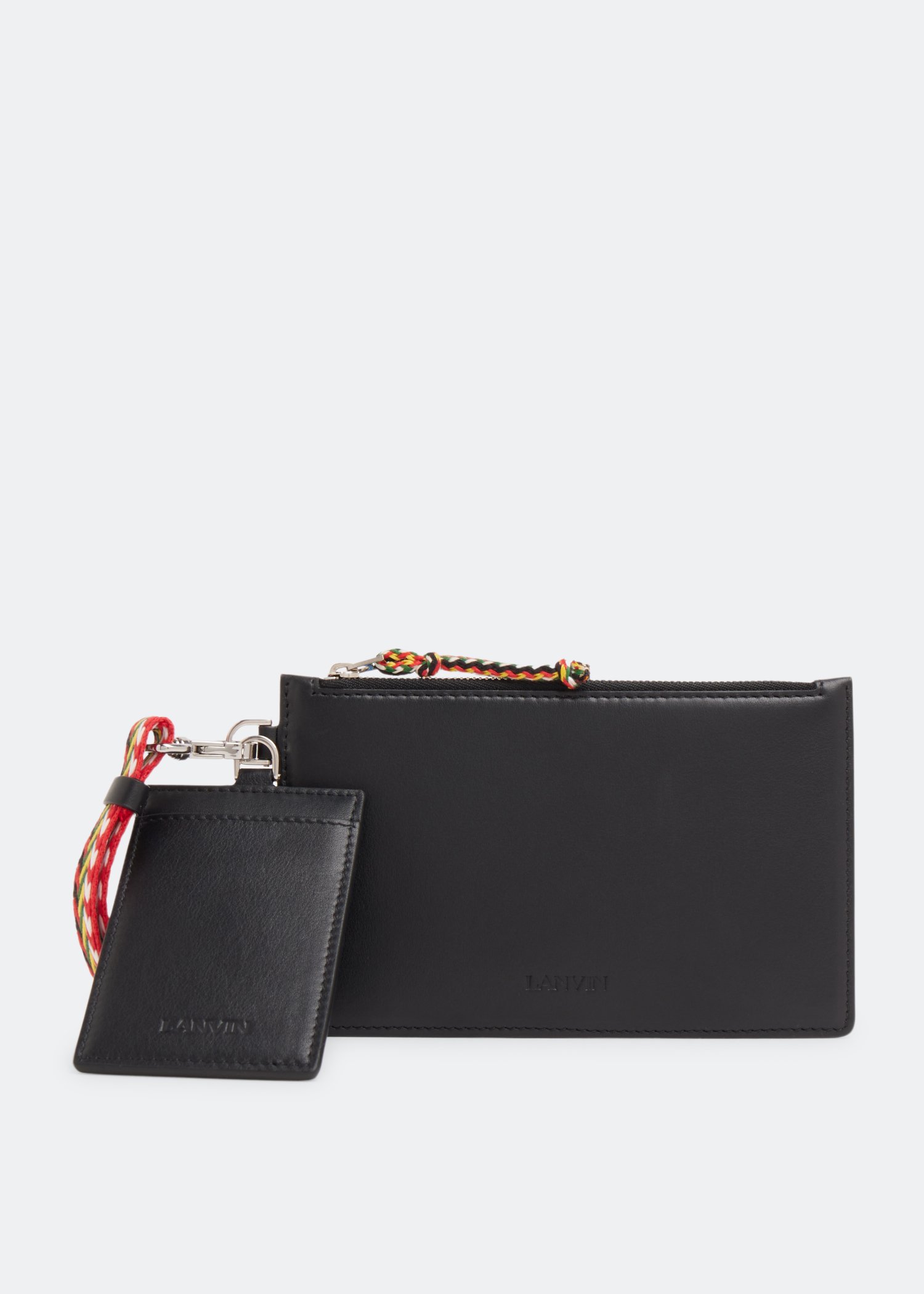 

Leather double pouch, Black