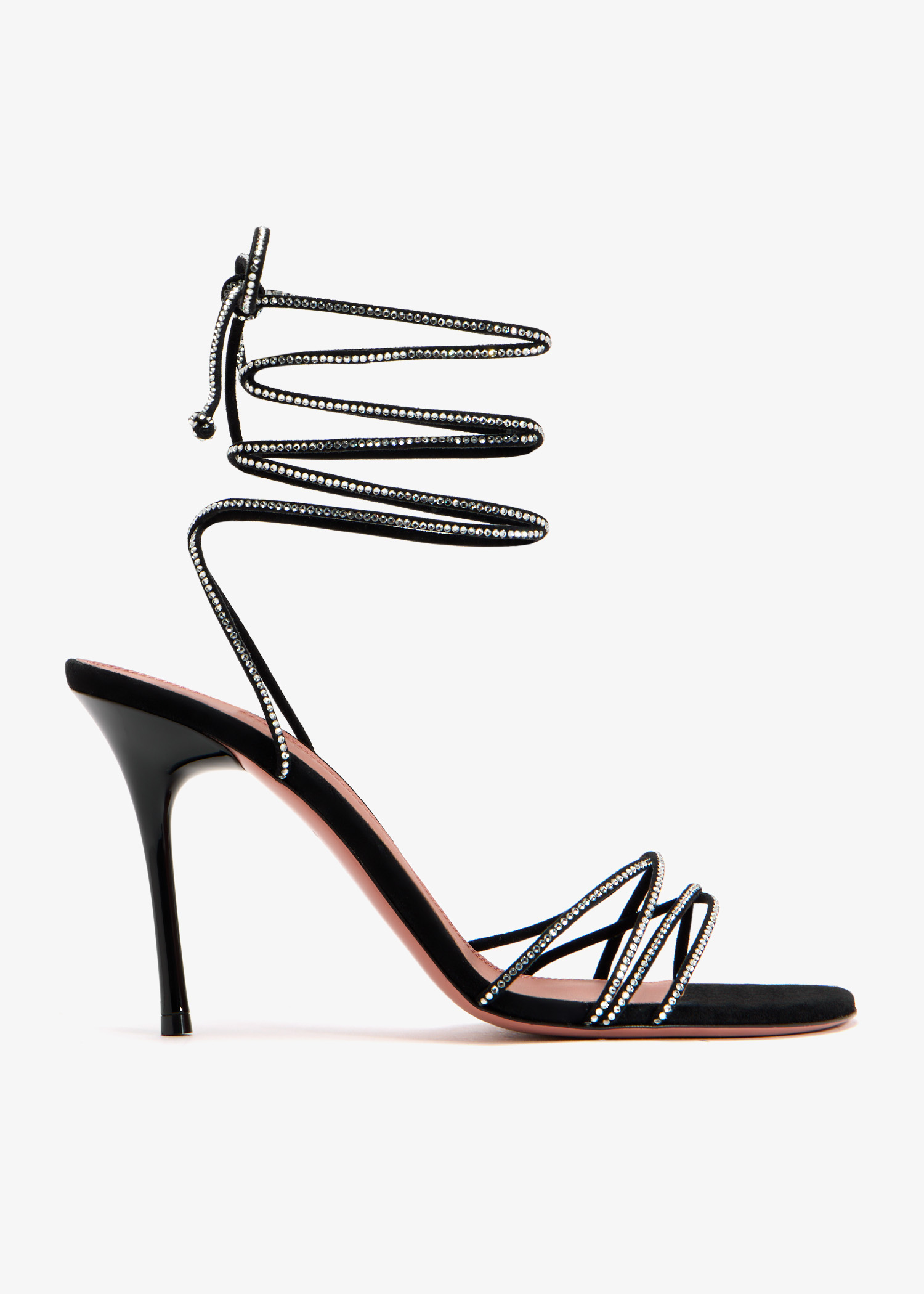 

Lori crystal lace-up sandals, Black