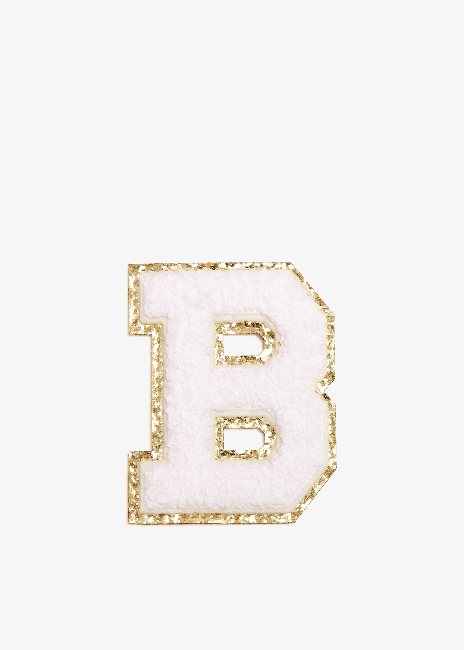 

3" Chenille Sparkle Letter 'B' patch, White