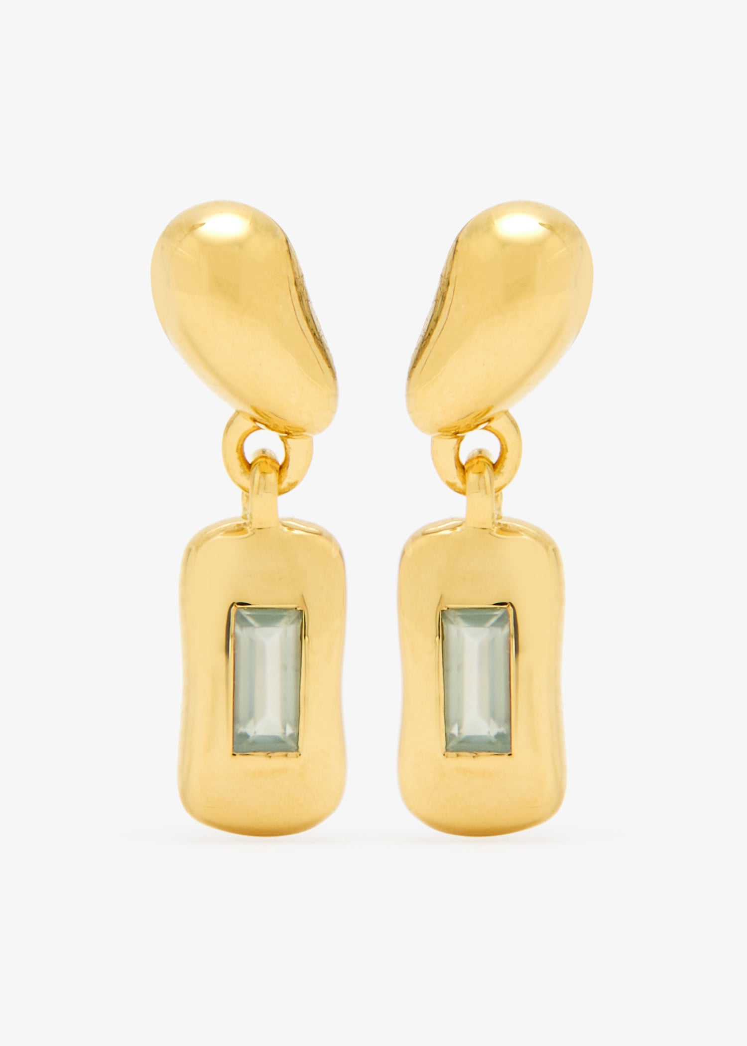 

Molten Gemstone drop earrings, Gold