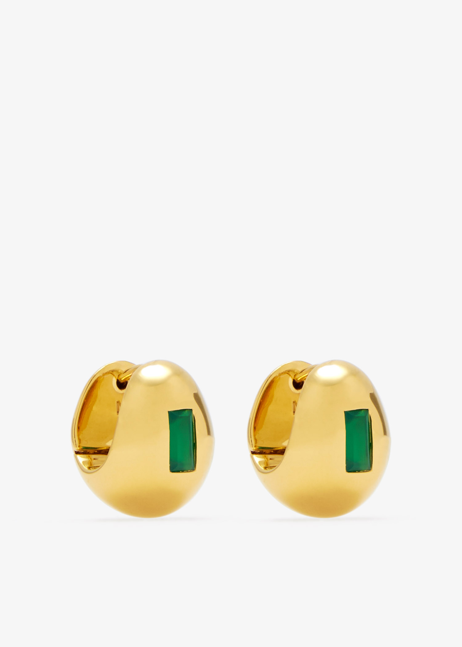 

Molten Gemstone Dome small hoop earrings, Gold