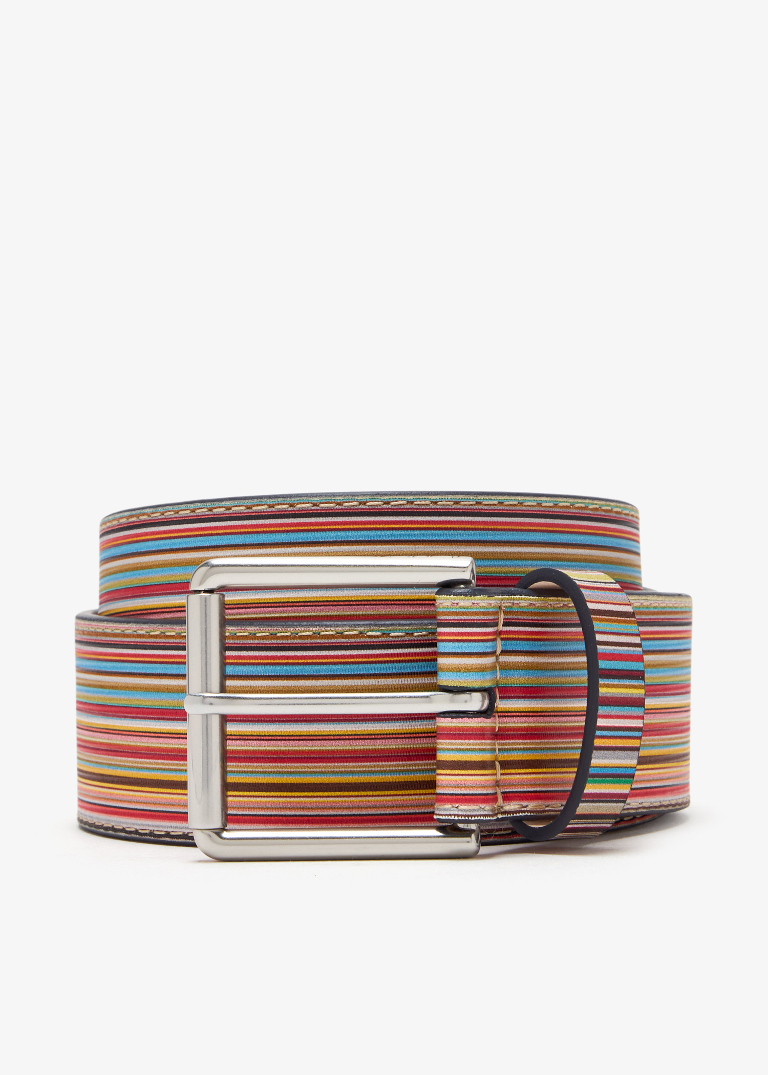 

Embossed Signature Stripe belt, Multicolored