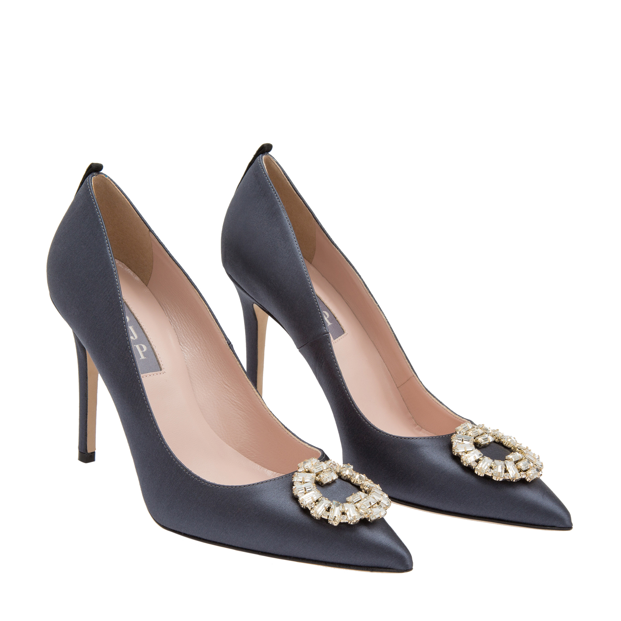 

Maddalena satin pumps, Blue