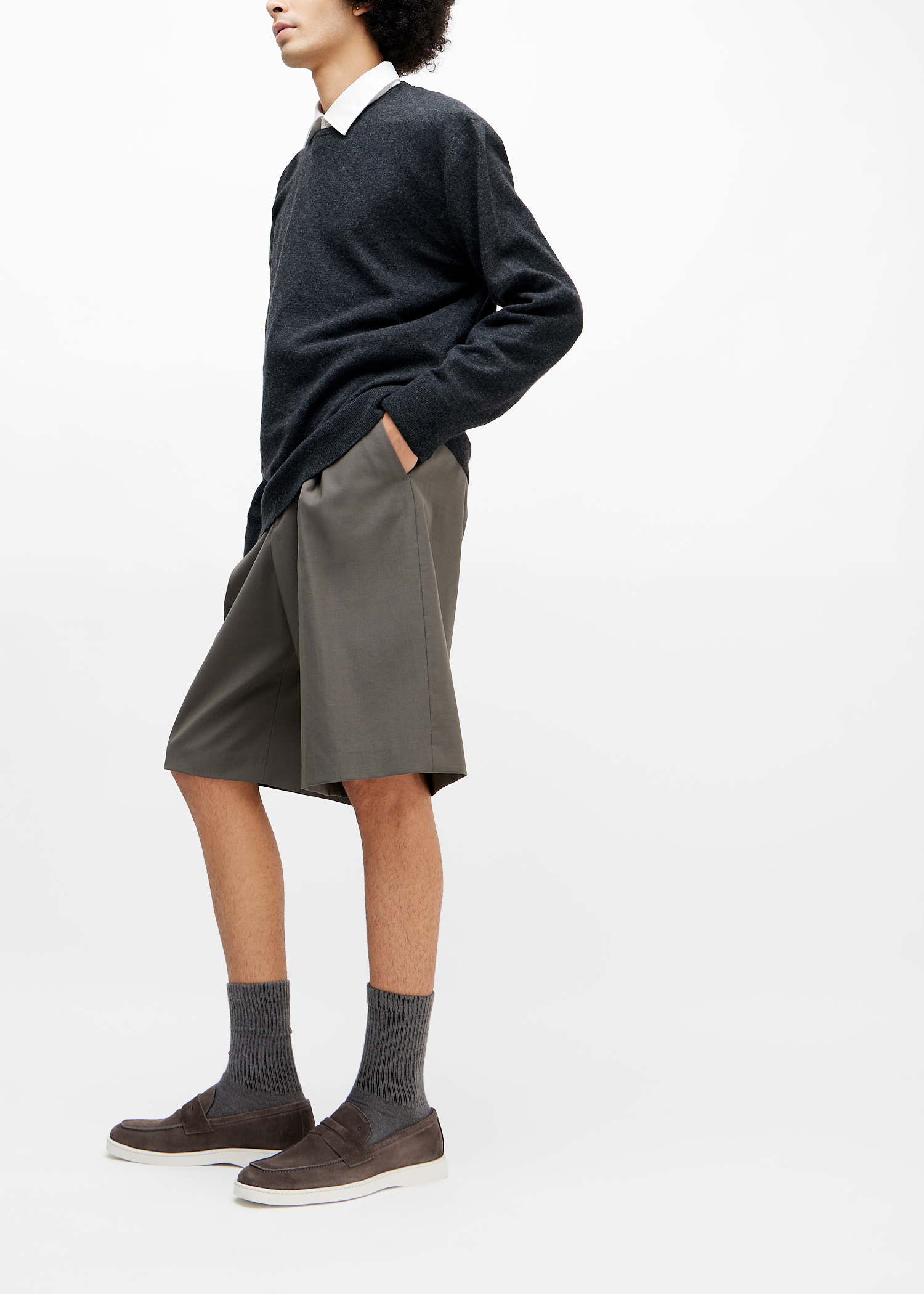 

Serene suede loafers, Grey