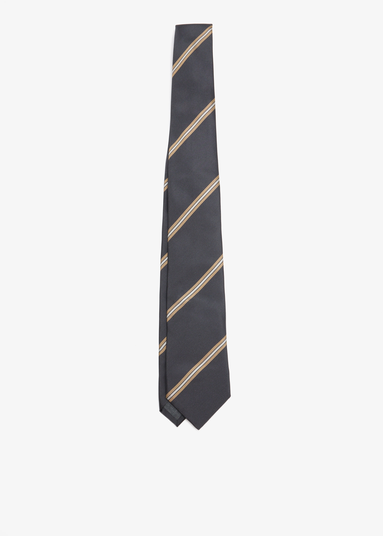 

Striped silk tie, Black