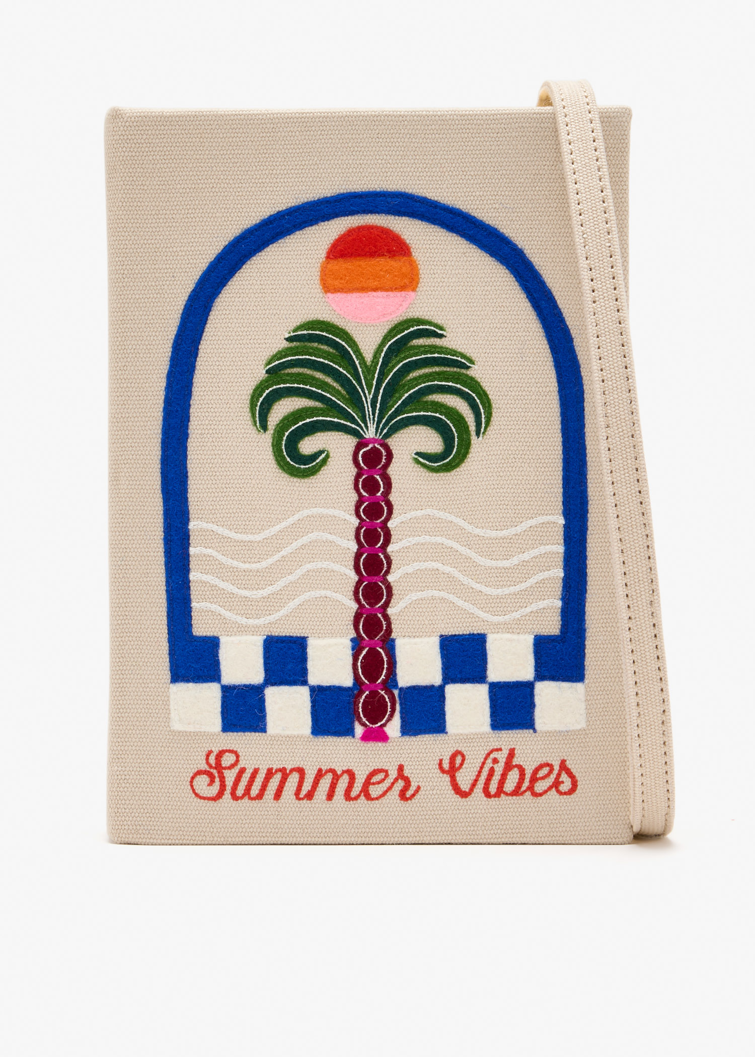 

Summer Vibes book clutch, Beige