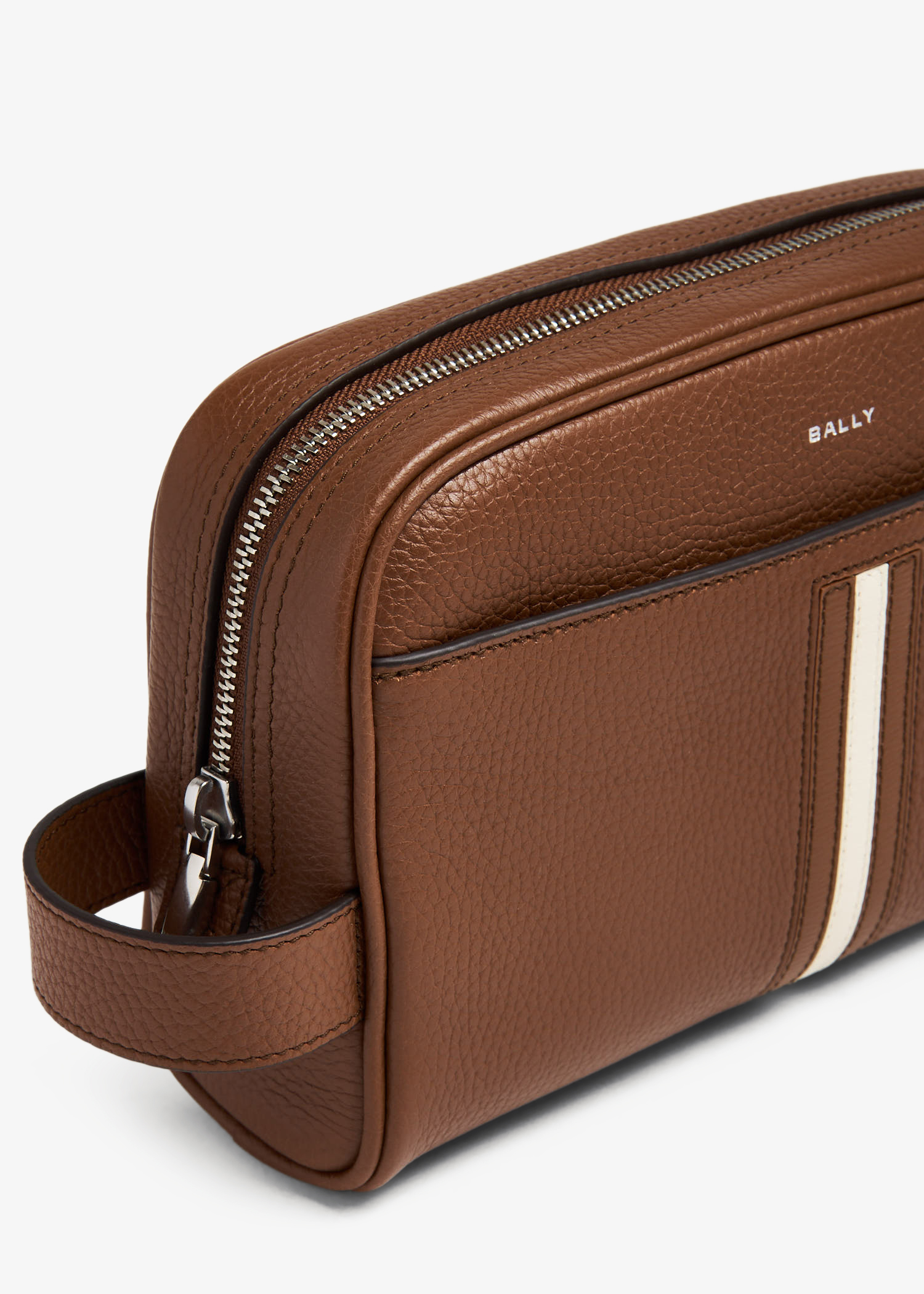 

Leather wash bag, Brown