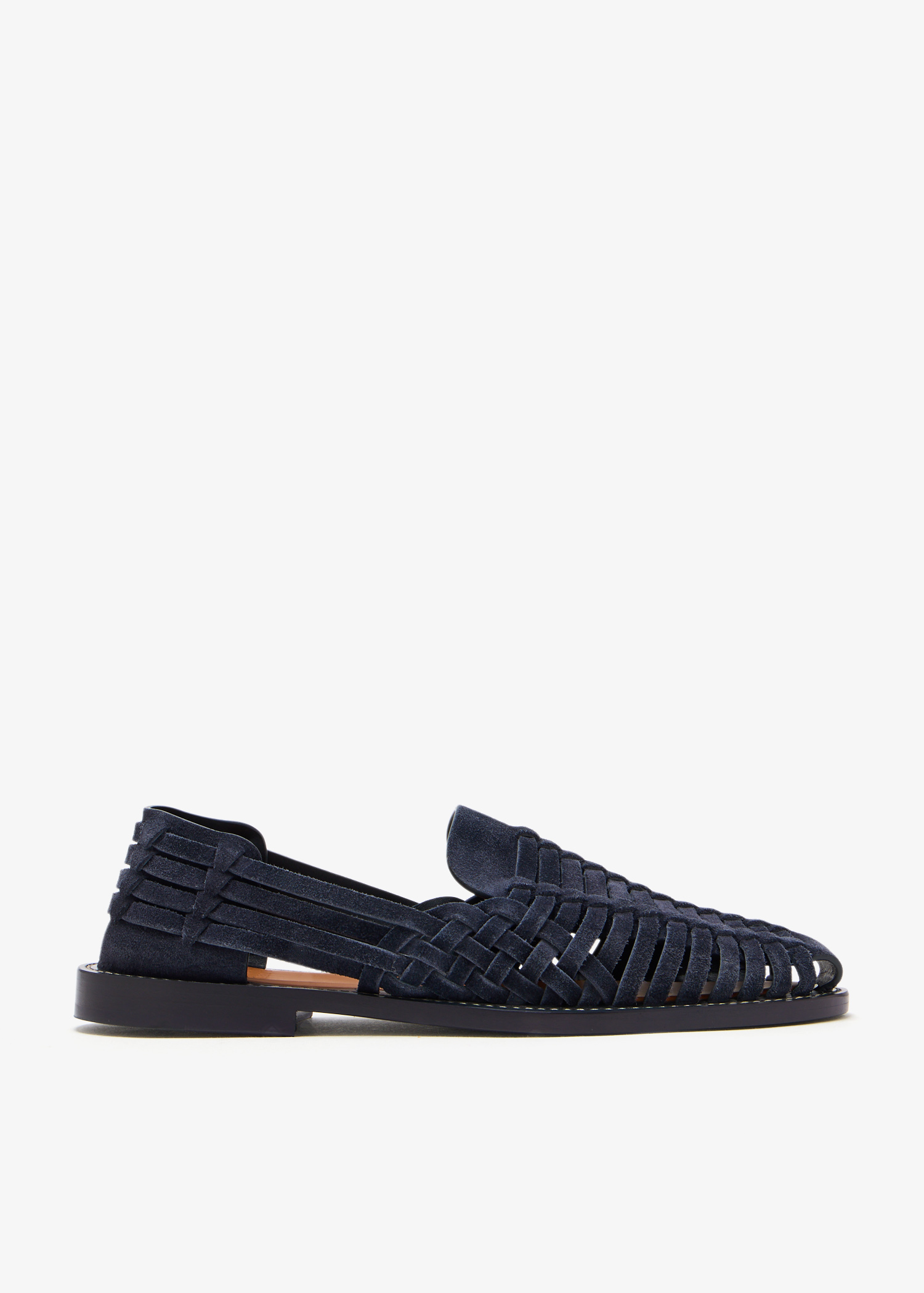 

Suede woven sandals, Navy