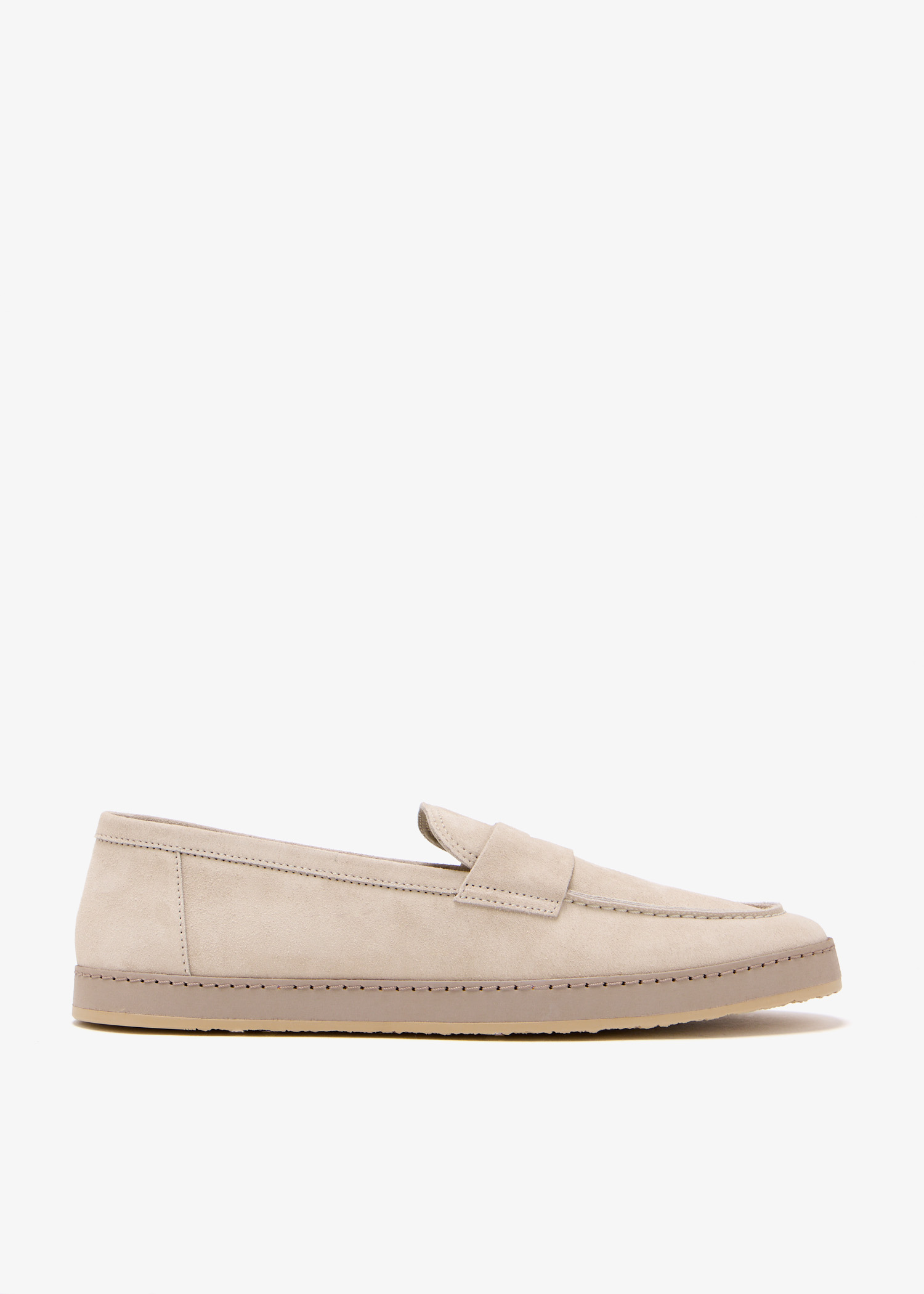

Washed suede loafer sneakers, Beige