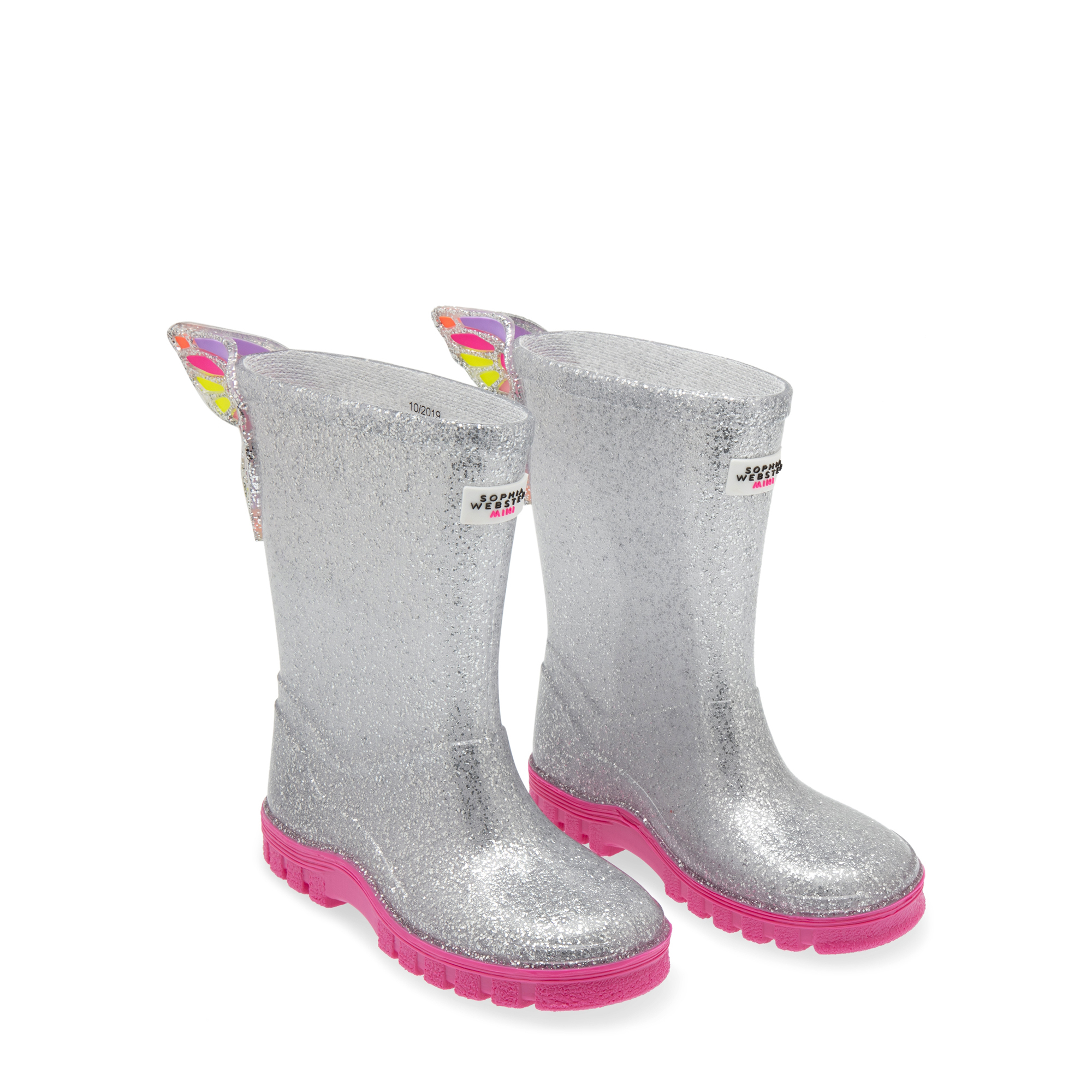 

Butterfly wellington boots, Silver