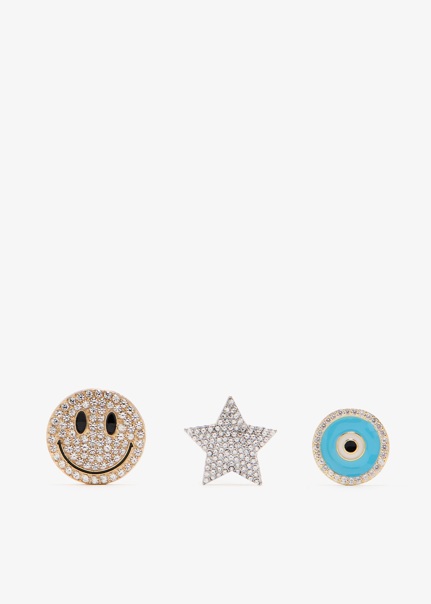 

Crystal-embellished shoe charm, set of 3, Gold