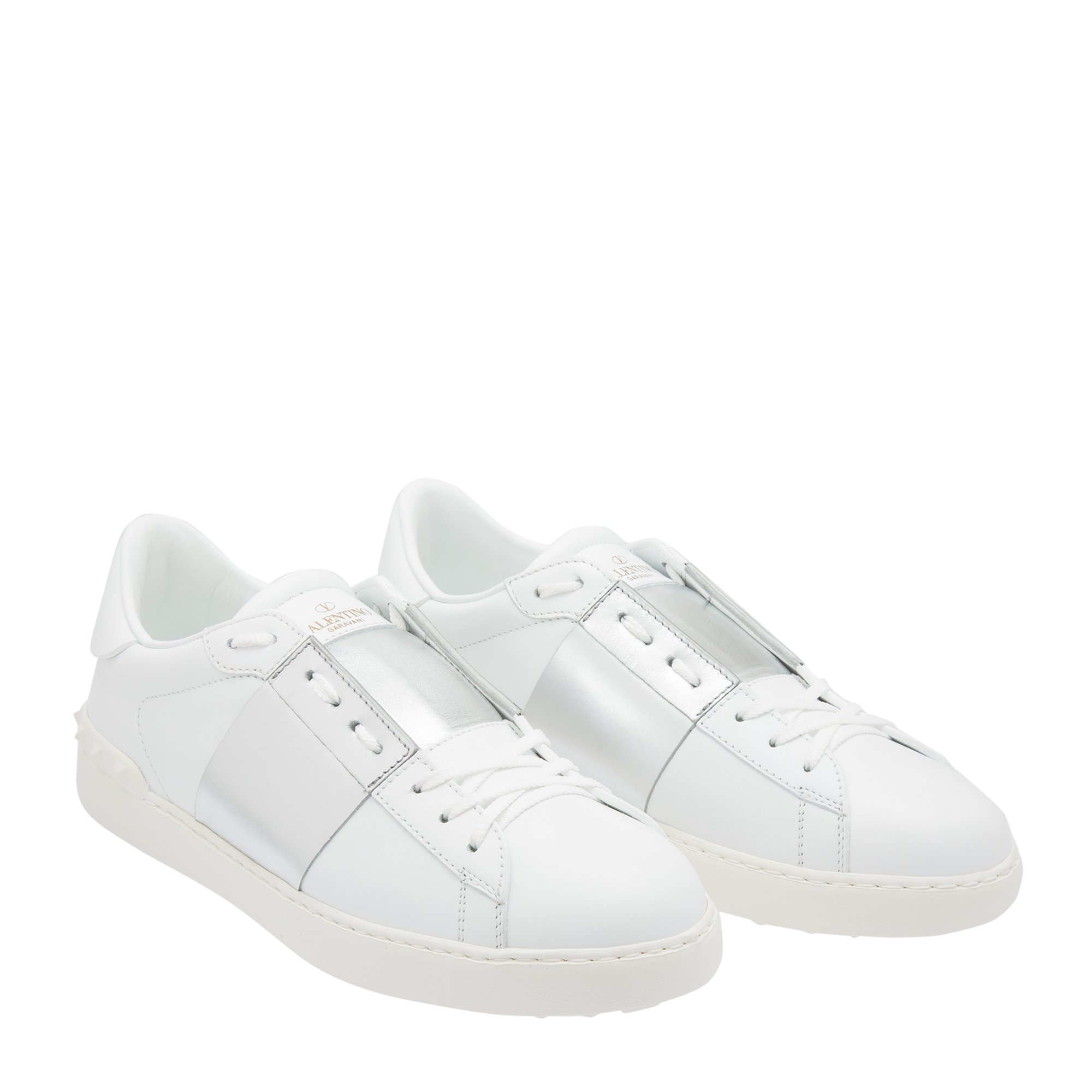 

Elastic Band leather sneakers, White