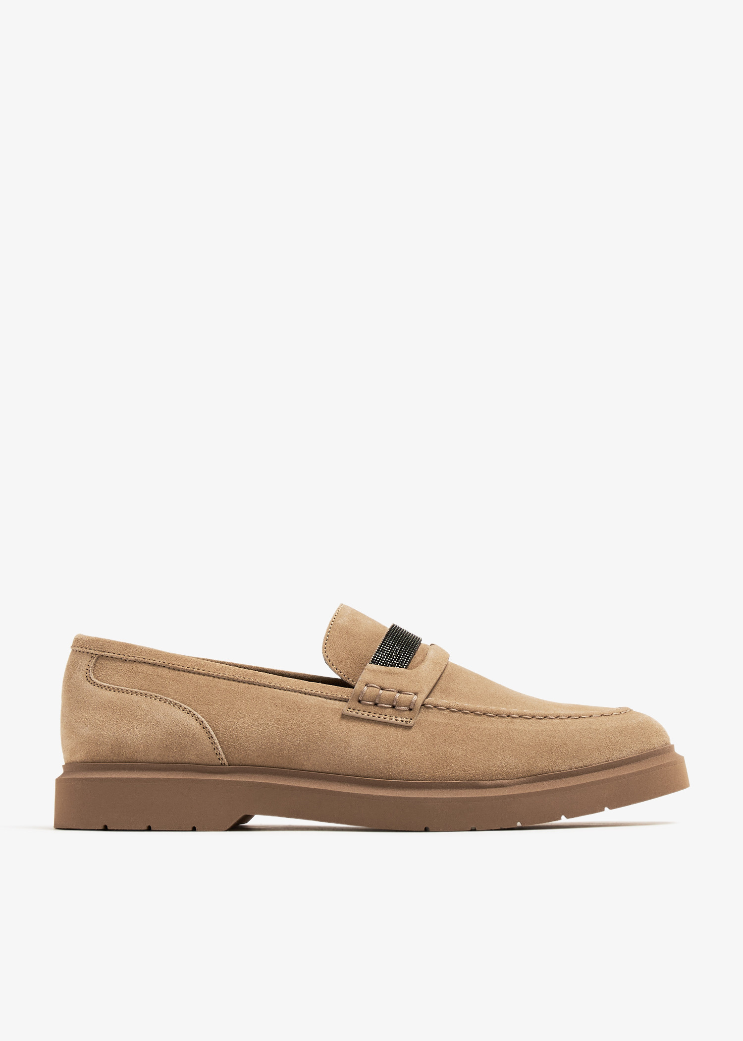 

Suede penny loafers, Beige