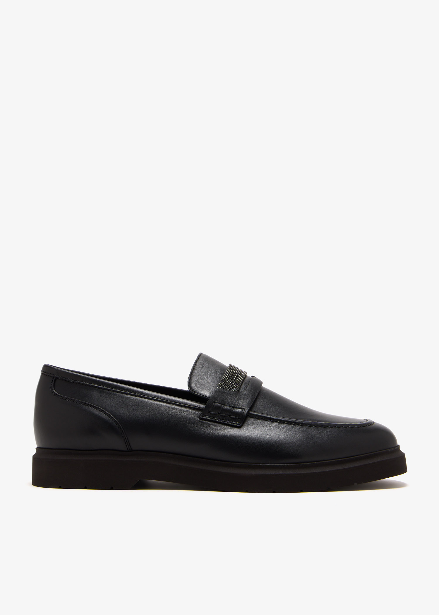 

Nappa penny loafers, Black