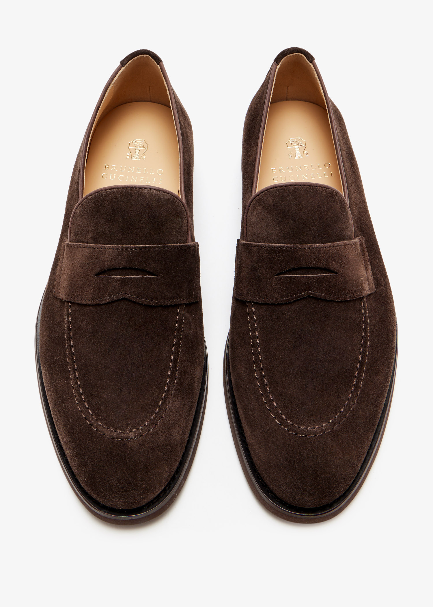 

Suede penny loafers, Brown