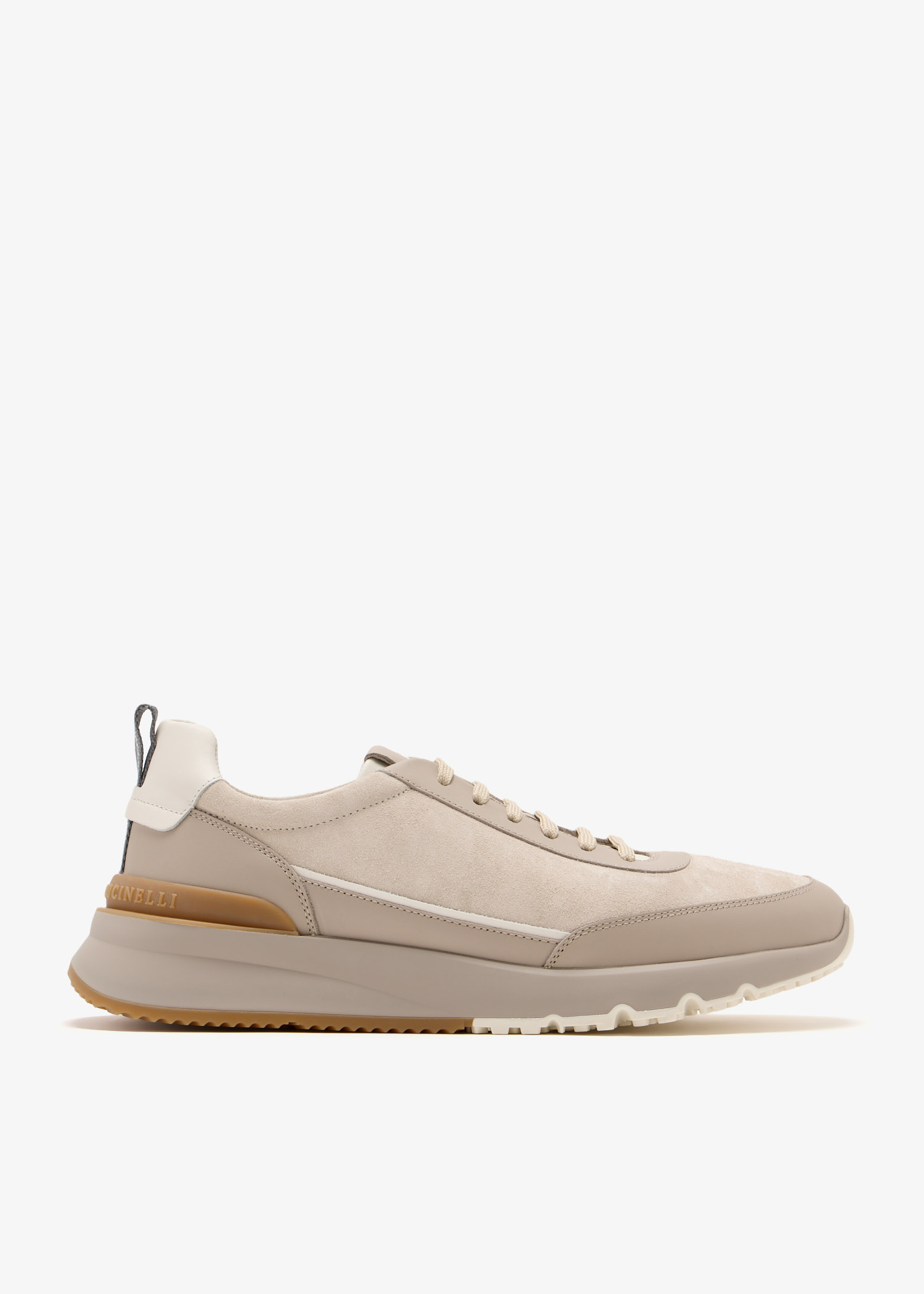 

Suede runner sneakers, Beige