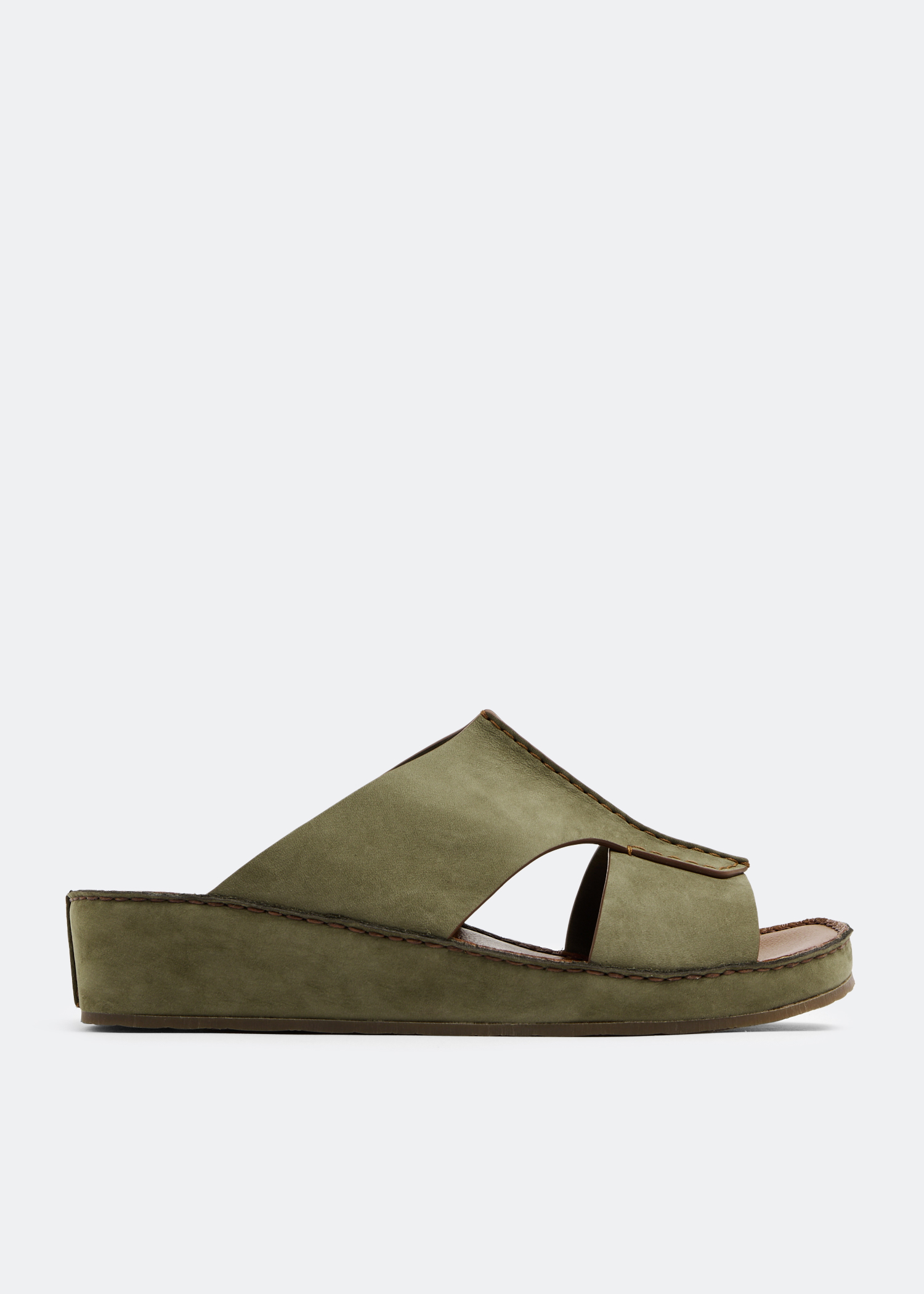 

Cerchio Nabuk Cucire sandals, Green