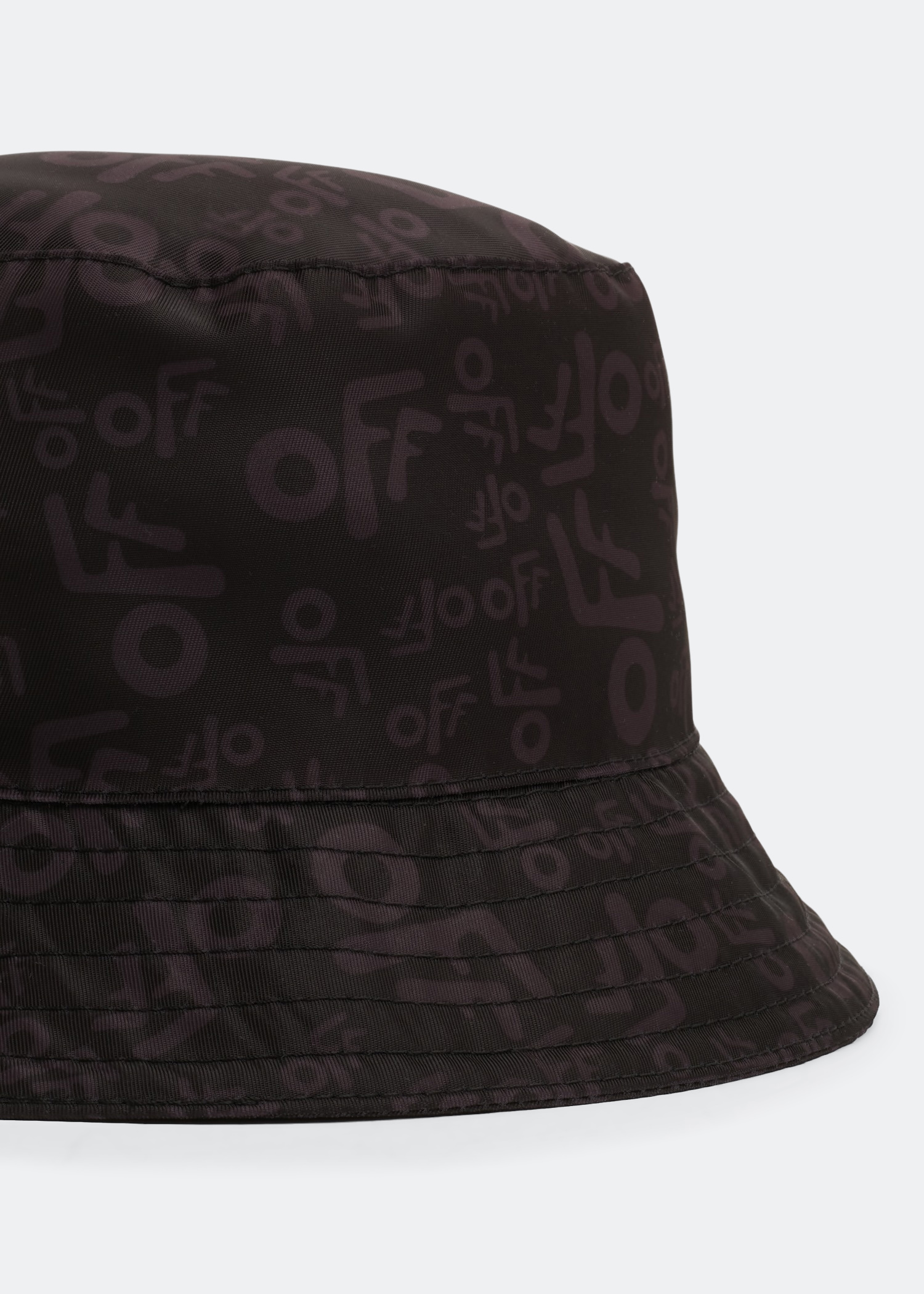 

Off printed bucket hat, Black