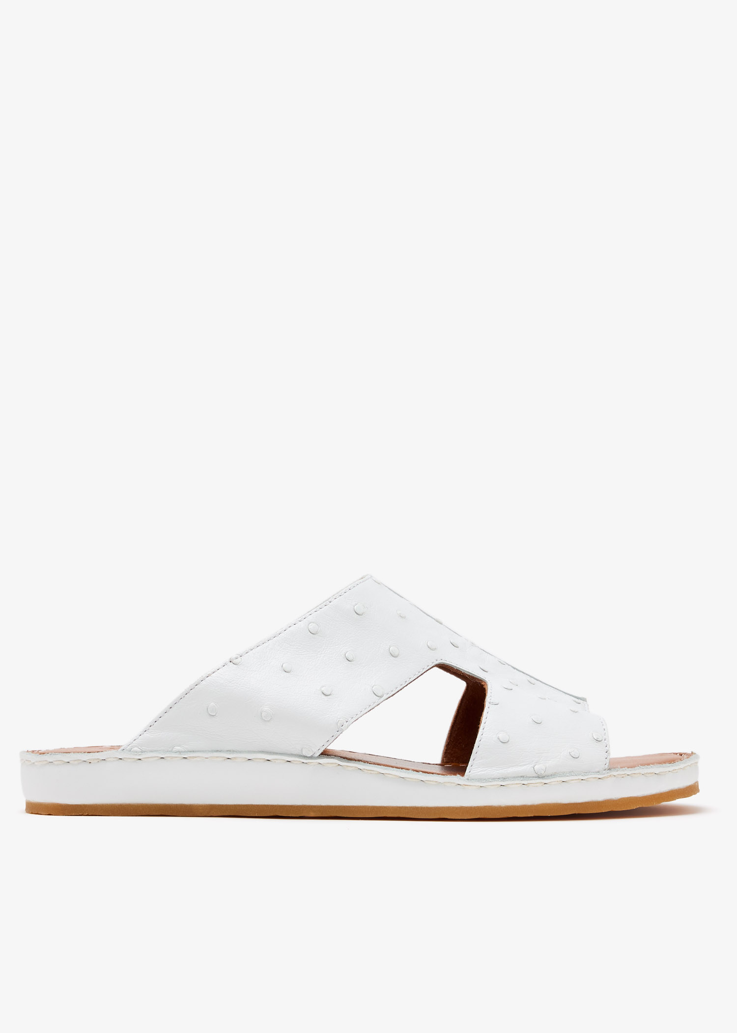 

Western Edredon Ostrich sandals, White