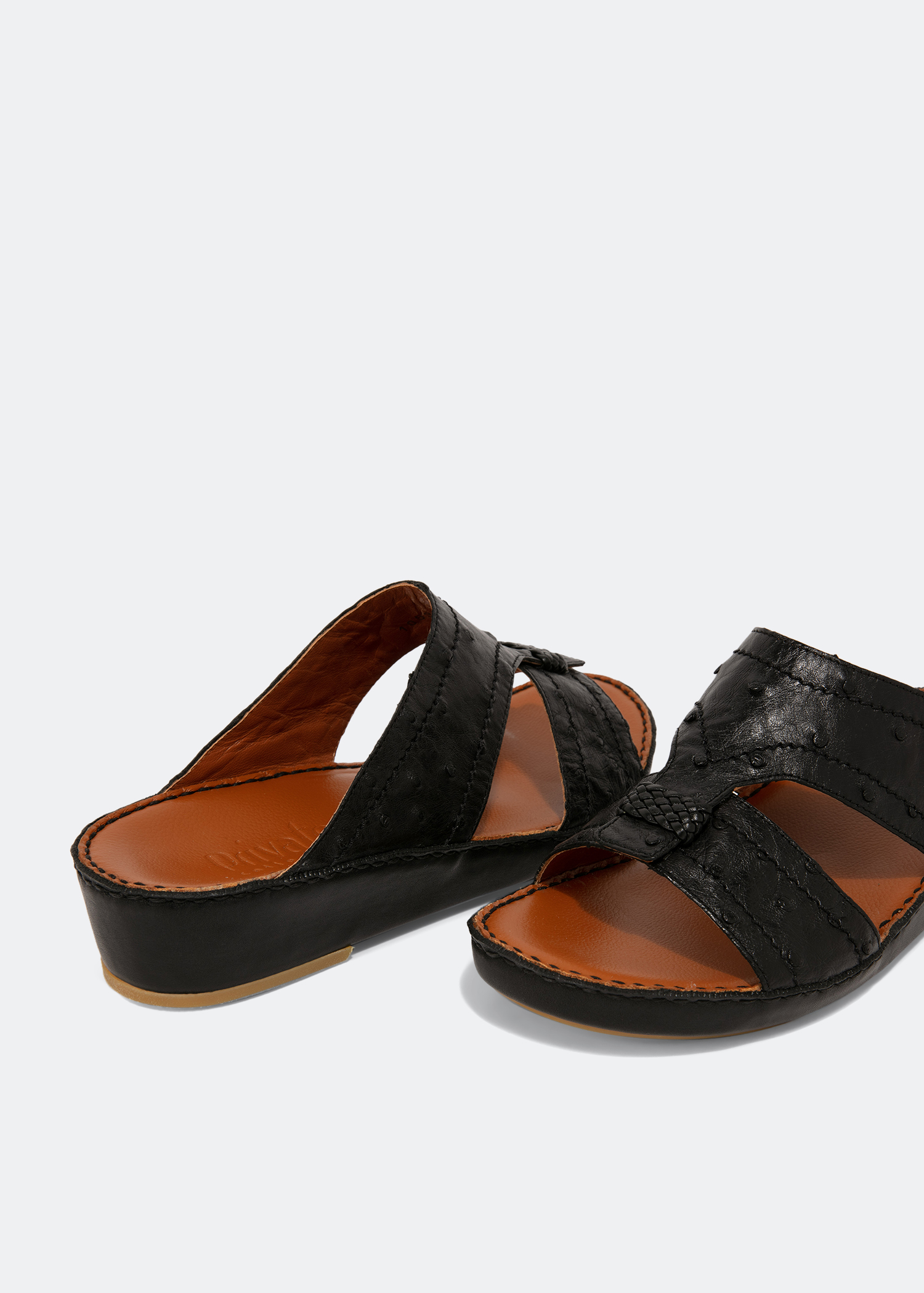 

Clessidra Ostrich sandals, Black