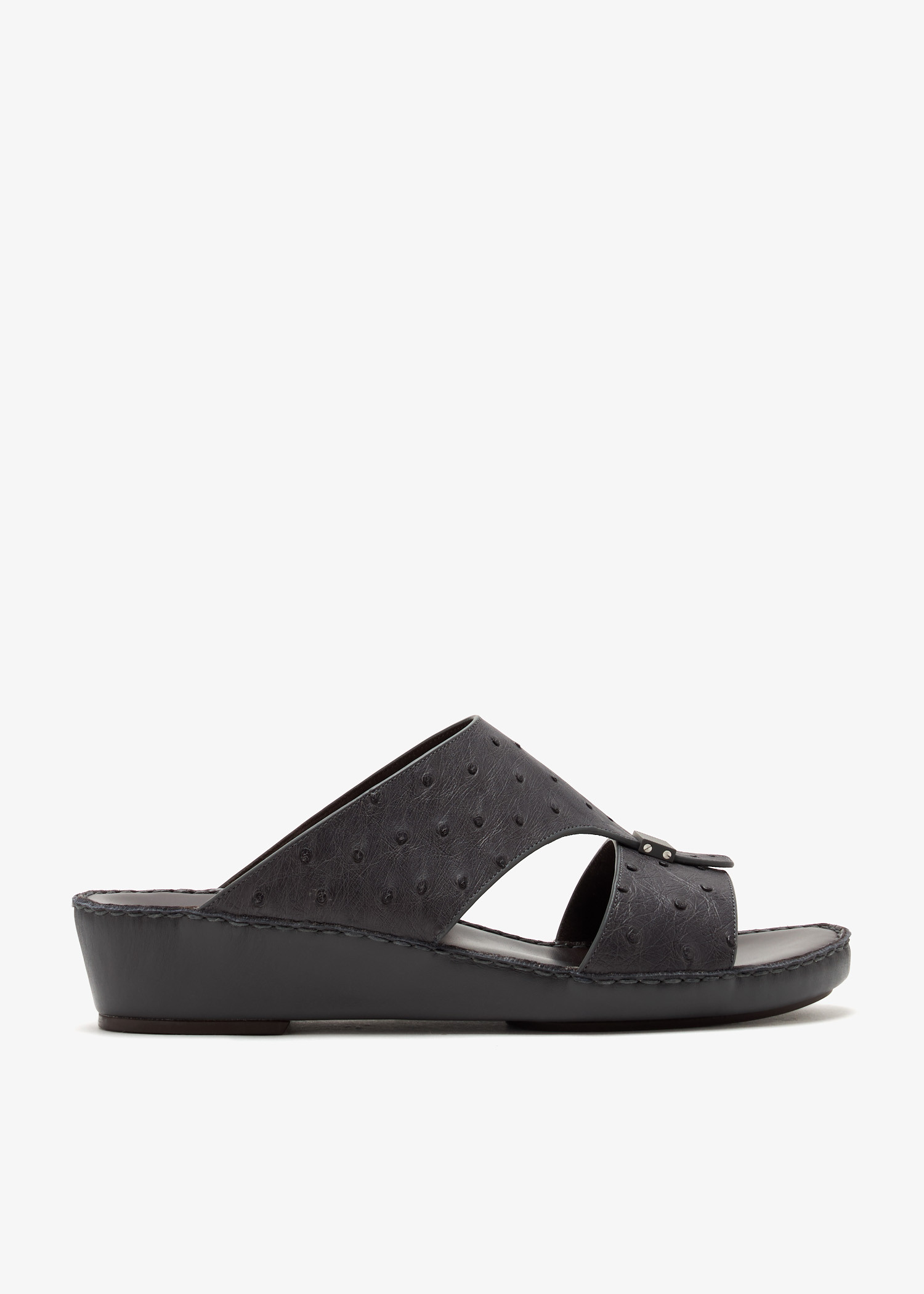 

Cerchio Gomato Ostrich-leather sandals, Grey