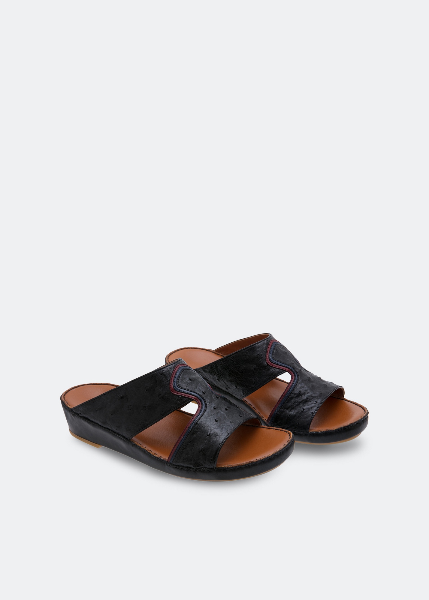 

Peninsula Doublure Ostrich sandals, Black