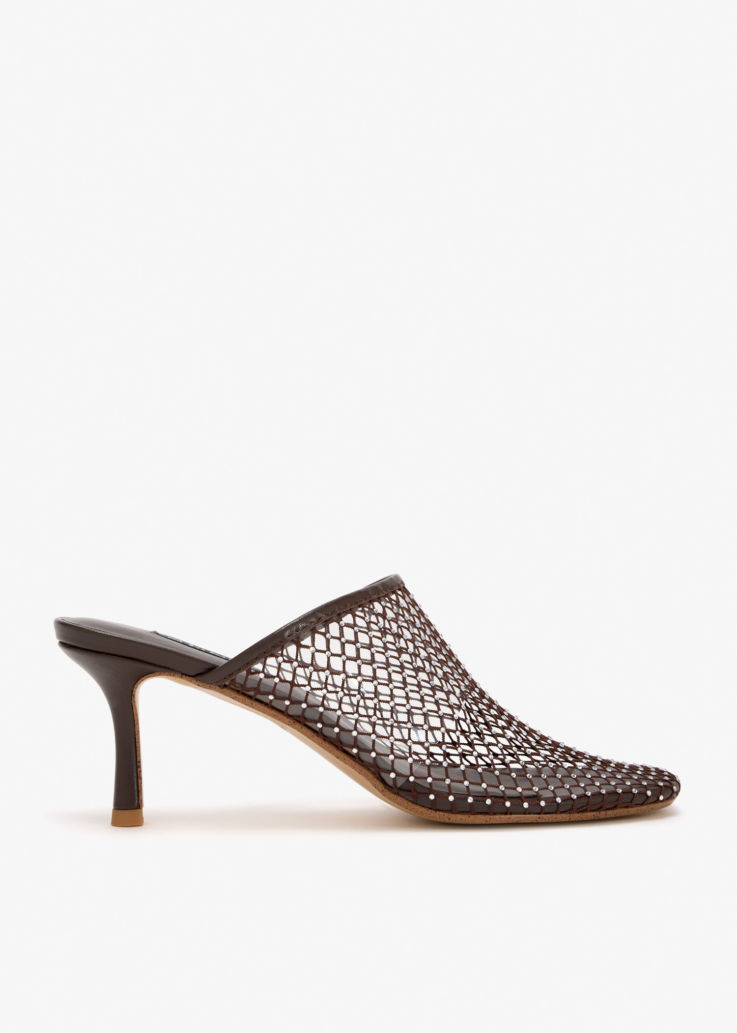 

Pam 70 Crystal-embellished mules, Brown
