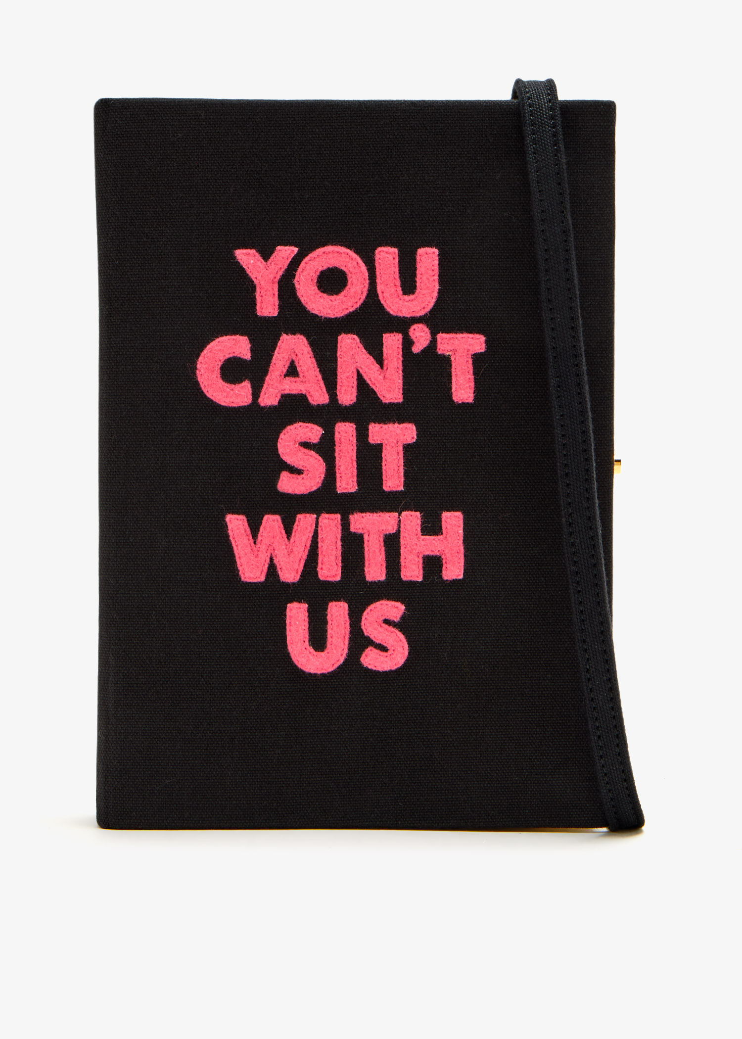 

You Can't Sit With Us book clutch, Black