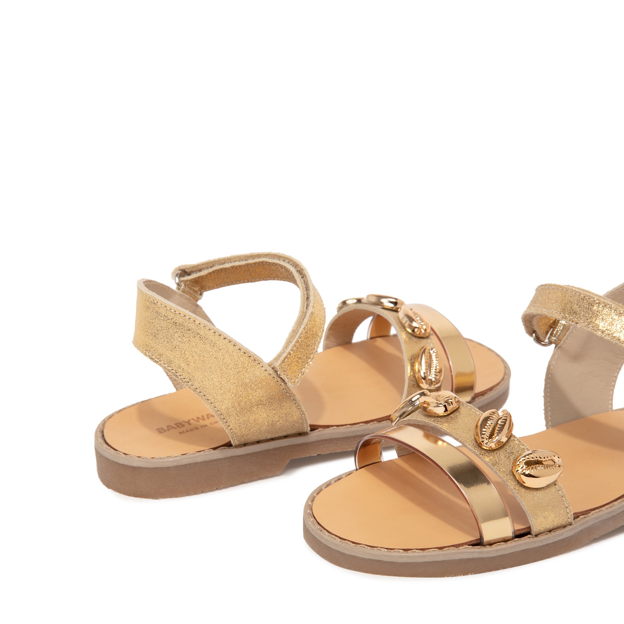 

Shell sandals, Gold