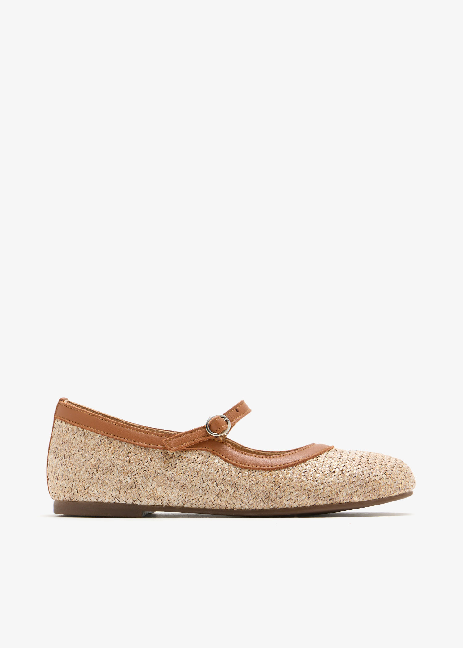 

Raffia ballerinas, Beige
