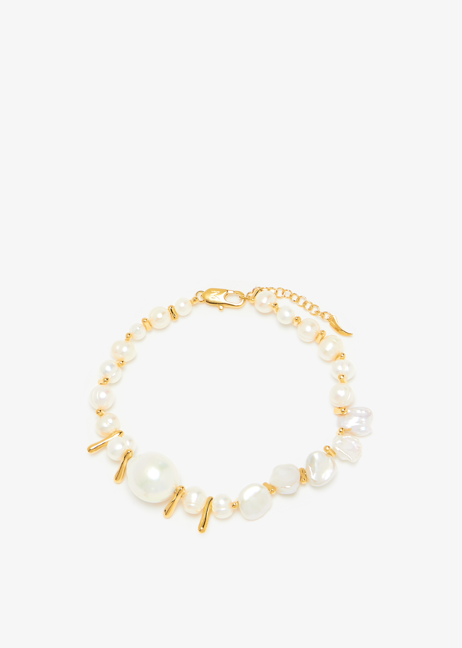 

Mixed Pearl Statement beaded bracelet, Gold